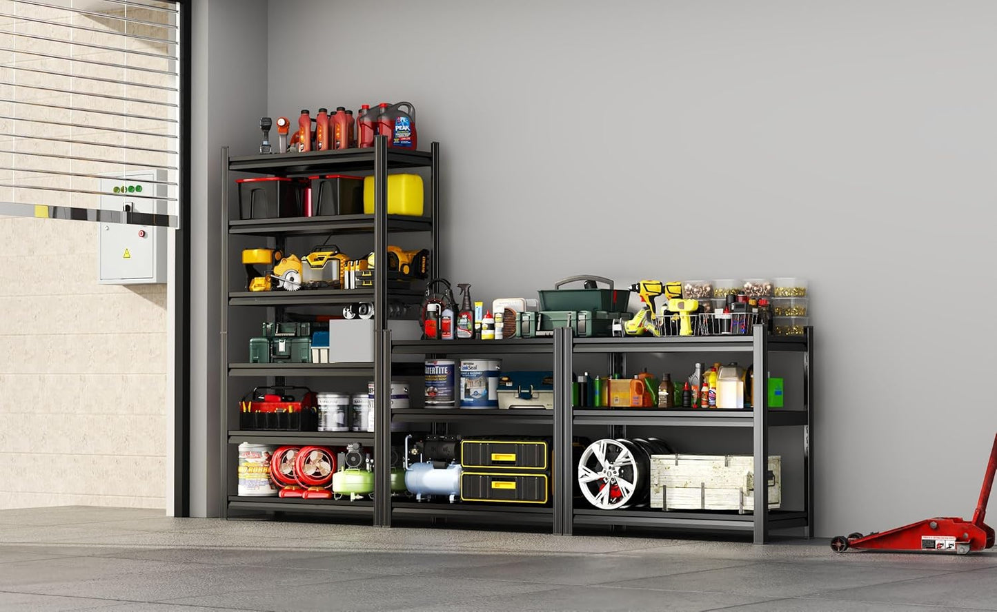 Adjustable 6-Tier Garage Shelving, Heavy Duty Steel Storage Rack, High Load Capacity, Ideal for Garage, Warehouse, or Home Organization (6-Tier 78" H x 45" W x 18" D)