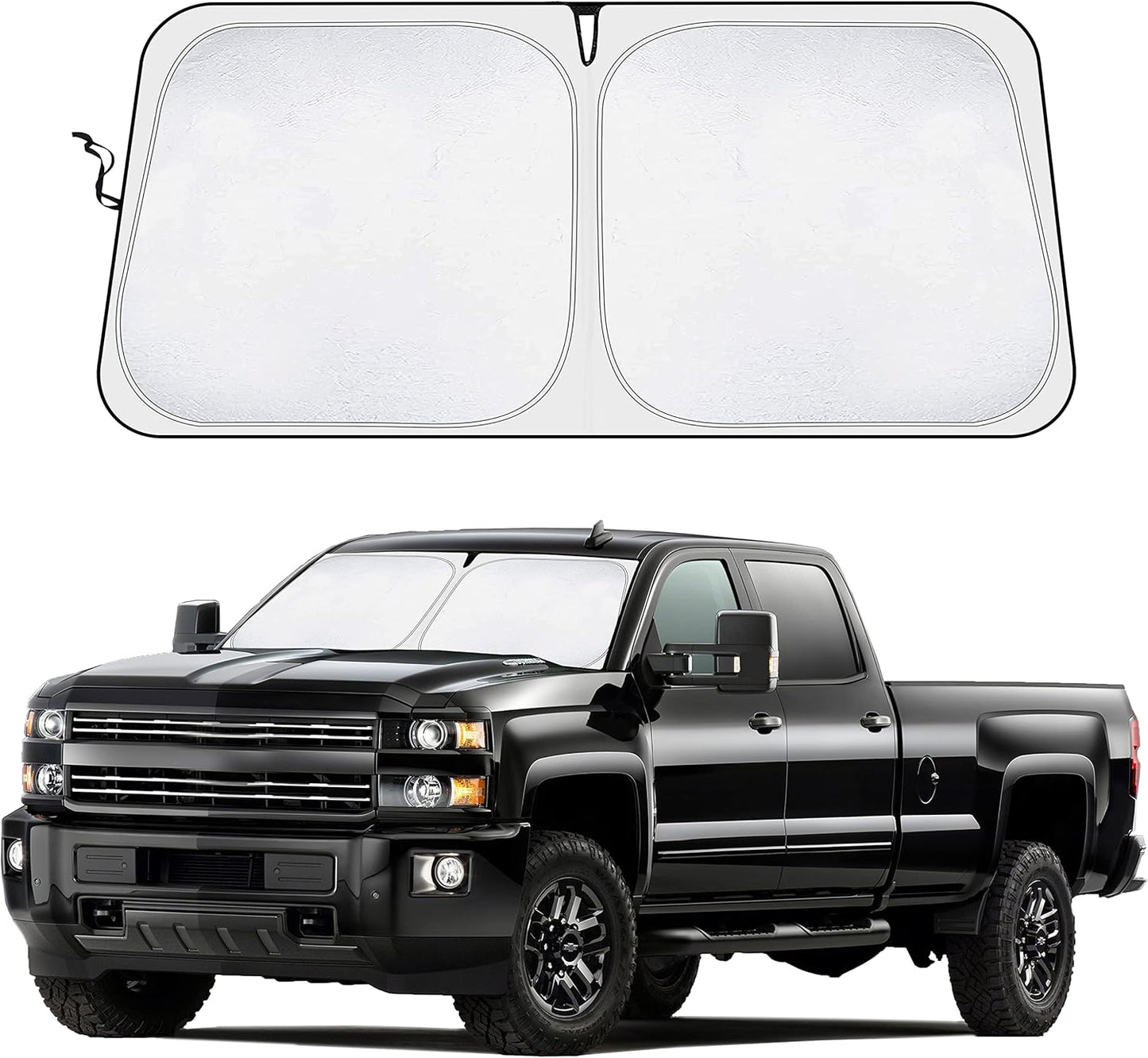 Econour Windshield Sun Shade for 1999-2006 Chevrolet/Chevy Silverado 1500 Accessories Truck (Extended Cab) Sunshade Window Sun Visor Protector Foldable Blocks UV Rays Keep Your Car Cooler
