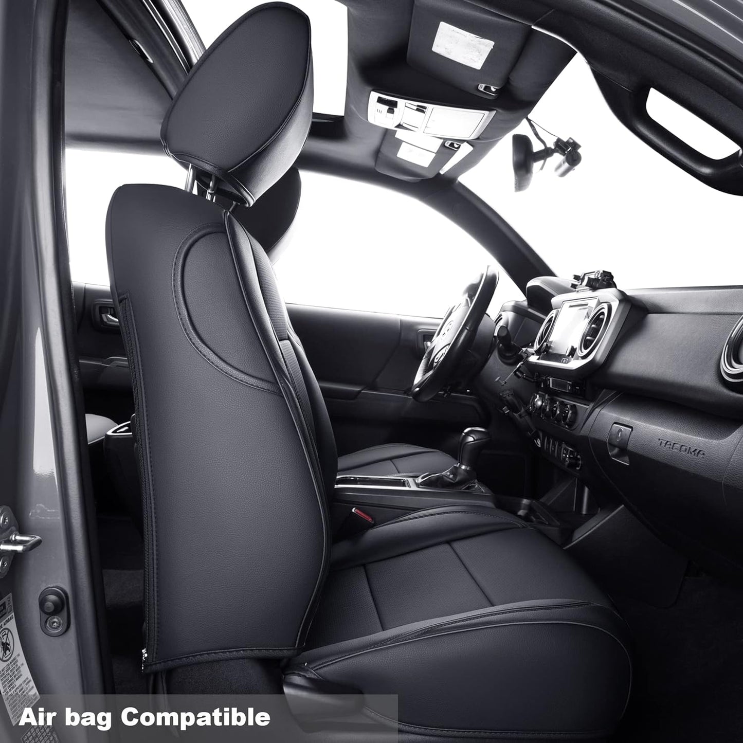 LUCKYMAN CLUB 2 Front Tacoma Seat Covers Custom Fit 2016-2023 Tacoma Crew Cab and Extended Cab (Black 2 pcs)