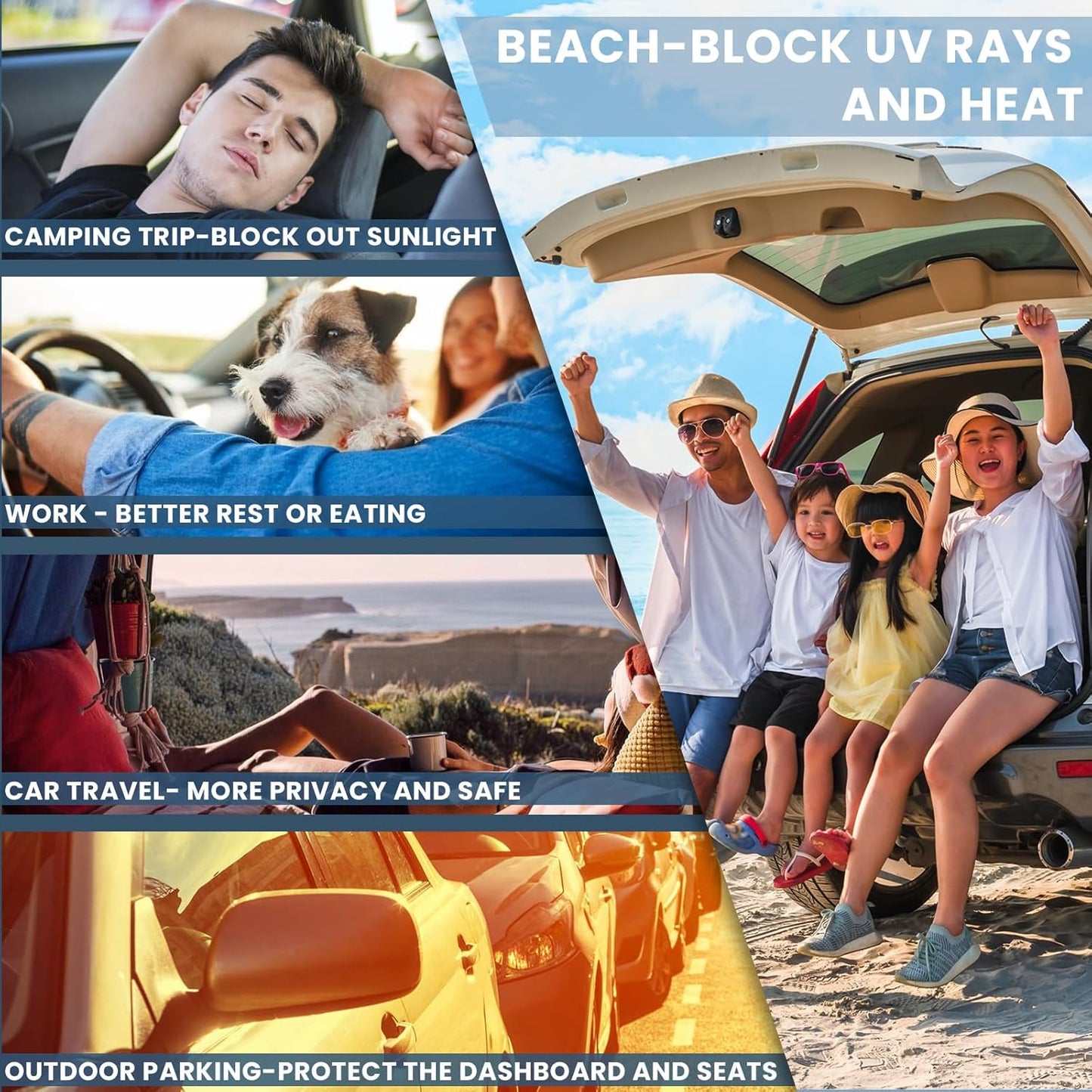 for Ford Super Duty F250 F350 F450 F550 2017-2024 2025 Windshield Sun Shade - 4 Layers Car Sunshades for Front Window Shade Cover Custom Fit F-250 Sun Visor 240T Shade Blocks UV Rays Car Accessories