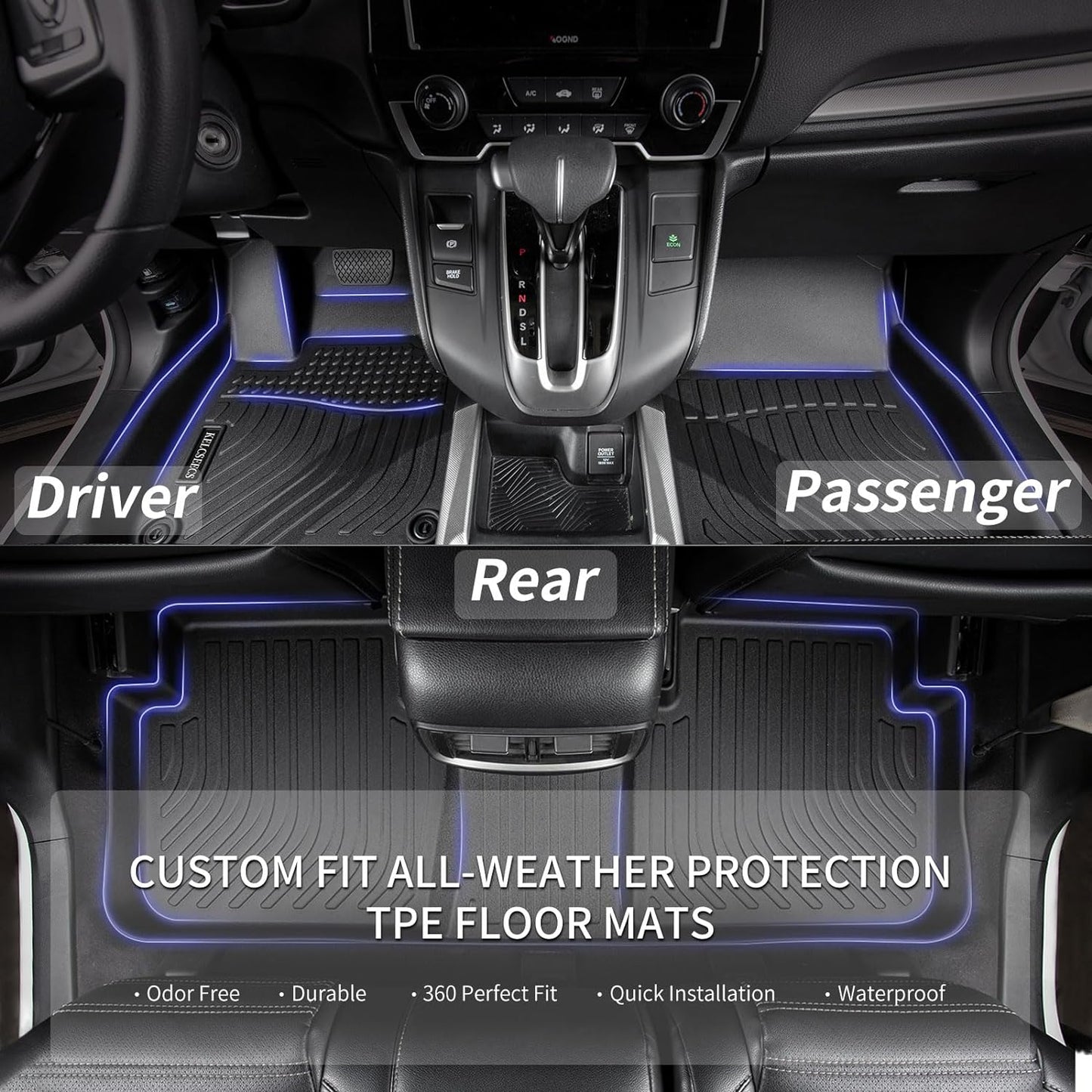 KELCSEECS® Floor Mats & Cargo Liner Custom for Buick Envision 2021-2026 All Weather Protection TPE Floor Liners Front & Rear Row Full Set Envision Accessories Black