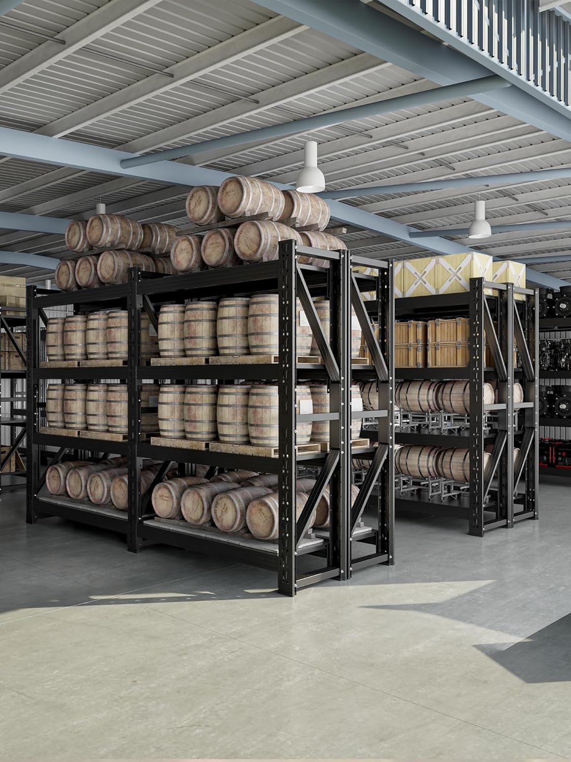 4-Tier Storage Shelves,63" H Heavy-Duty Garage Shelving Unit,Adjustable Industrial Metal Shelf System,3,000lbs Capacity,Tool Organizer for Garage,Workshop,32" W*20" D*63" H,Black