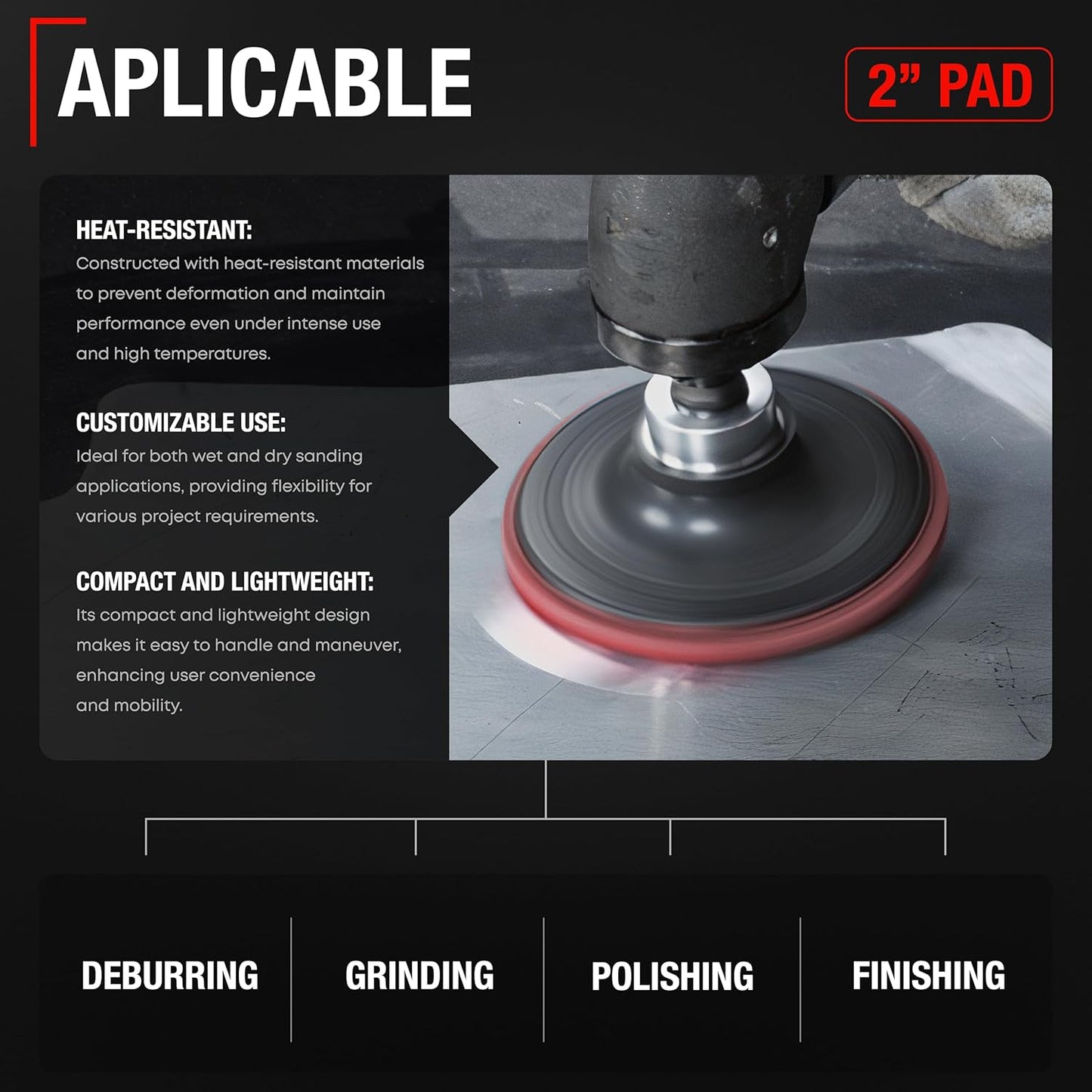 2-inch Conditioning Disc Pad Holder Assembly, Pack of 2-1/4'' Shank - Compatible with 3M ROLOC Scotch-Brite Brand Discs - Speed-Lok TR Quick-Change Attachment