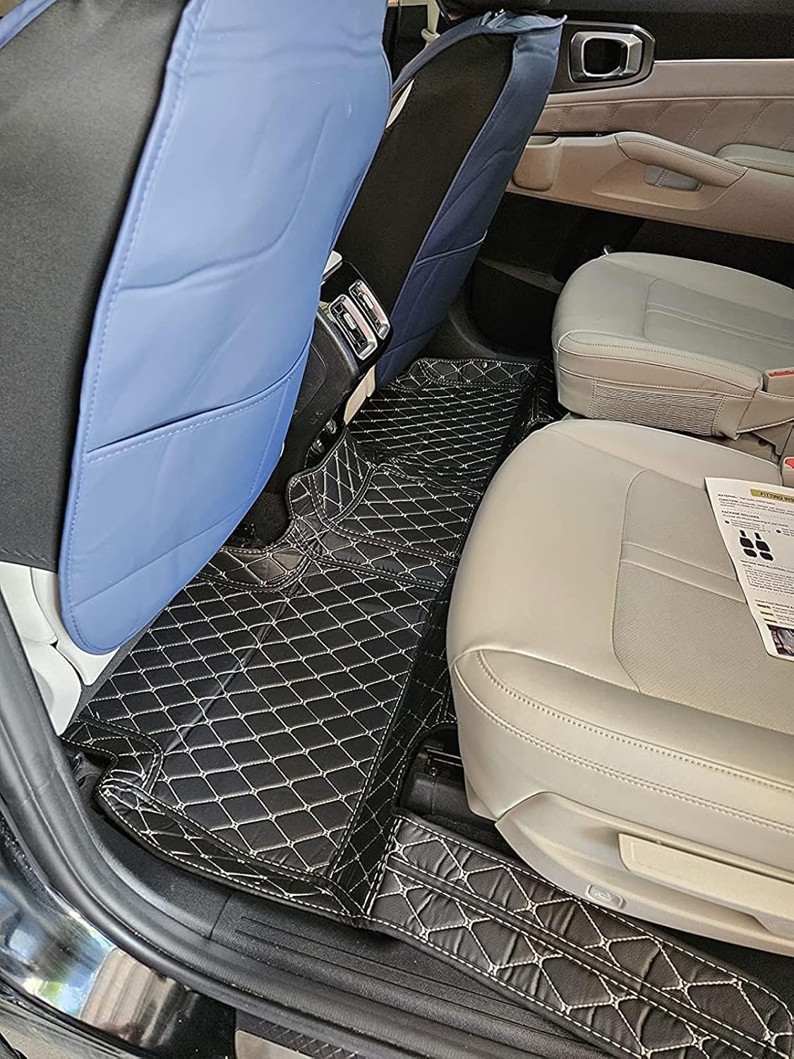 Custom Car Floor Mat Compatible with BMW Mercedes-Benz Toyota Cadillac Lexus Honda Infiniti Nissan Hyundai Kia Audi All Models Cars Sedans SUVs Automotive Mats (Edge Gray Middle Black Beige)