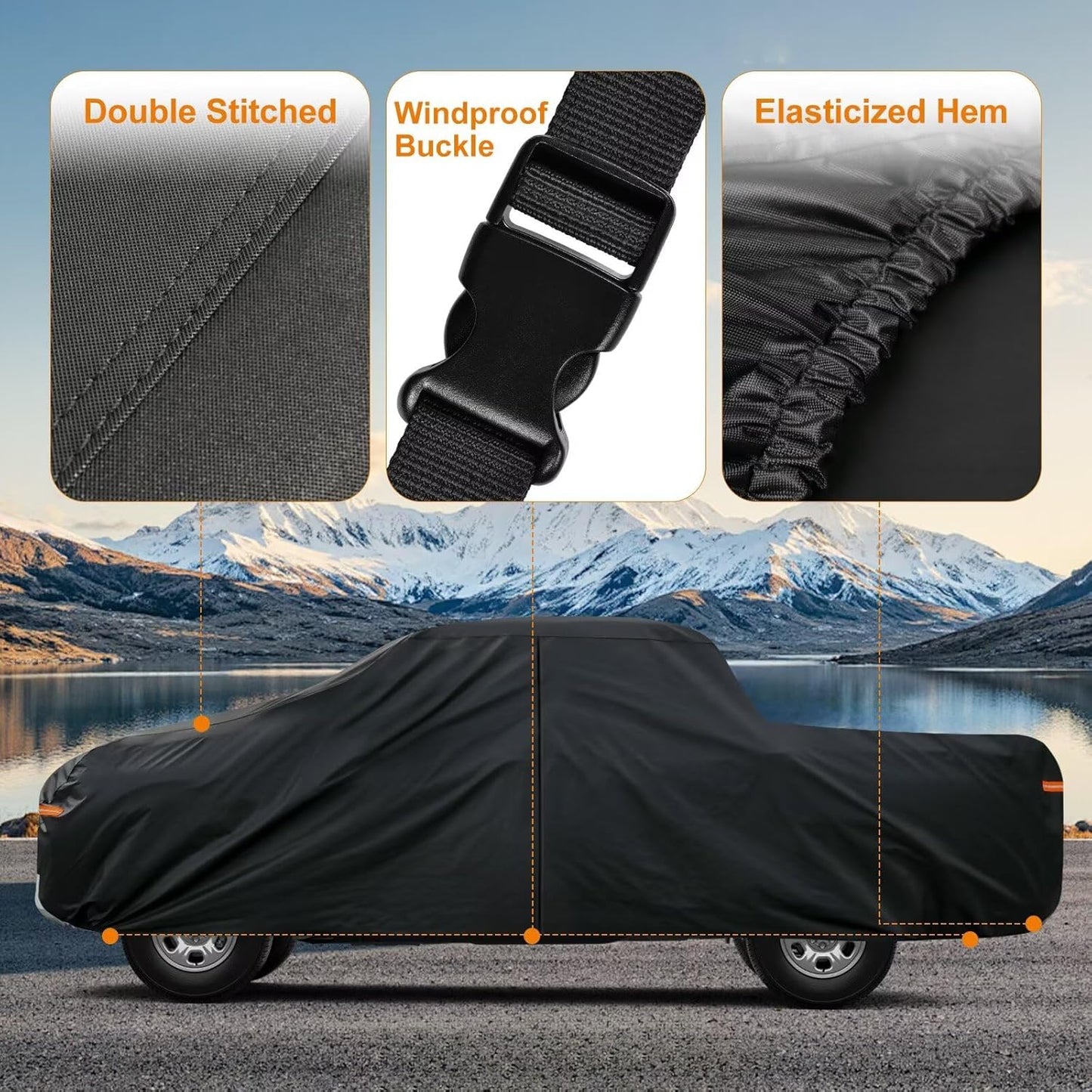 Kayme Truck Cover Custom Fit Chevrolet Silverado 2500HD(1998-2006) Extended Cab SB. Full Exterior Heavy Duty Outdoor Pickup Truck Car Cover Waterproof All Weather.Car Tarp Wind Sun Dust Protection.