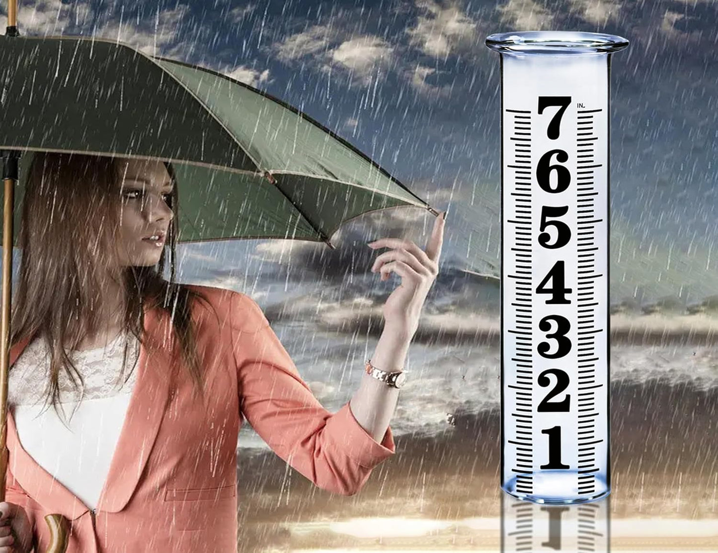 7 Inch Plastic Rain Gauge Replacement Tube, Upgrade Freeze Proof Outdoor Rain Gauges Replacement Plastic Tube for Garden Yard Lawn, Crack Resistance Tube Best Rated, 2 pcs Tubes with 1 Clean Brush