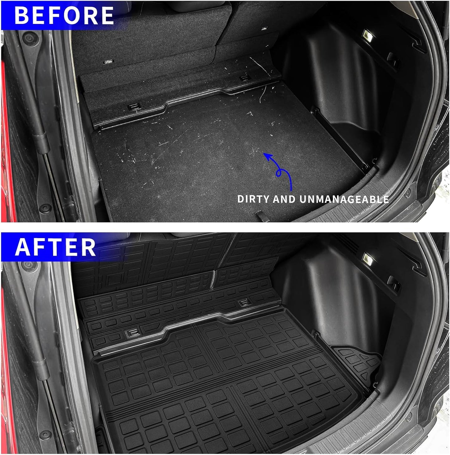 Rongtaod Floor Mats Compatible with 2023 2024 2025 2026 Honda CRV Trunk Liner Cargo Liner Cargo Mat Back Seat Cover Protector CR-V Accessories (Fit Lower Deck,Backrest Mats+Trunk Mat+Floor Mats)