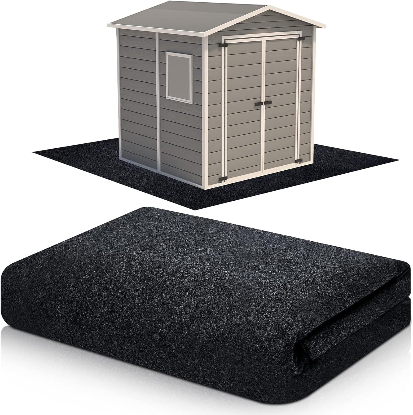 Haull Outdoor Storage Shed Floor Moat Waterproof Outdoor Carport Mat Thickened Soft Patio Furniture Pad Washable with Non Slip Backing, Storage Shed Not Included(6 x 4 ft)