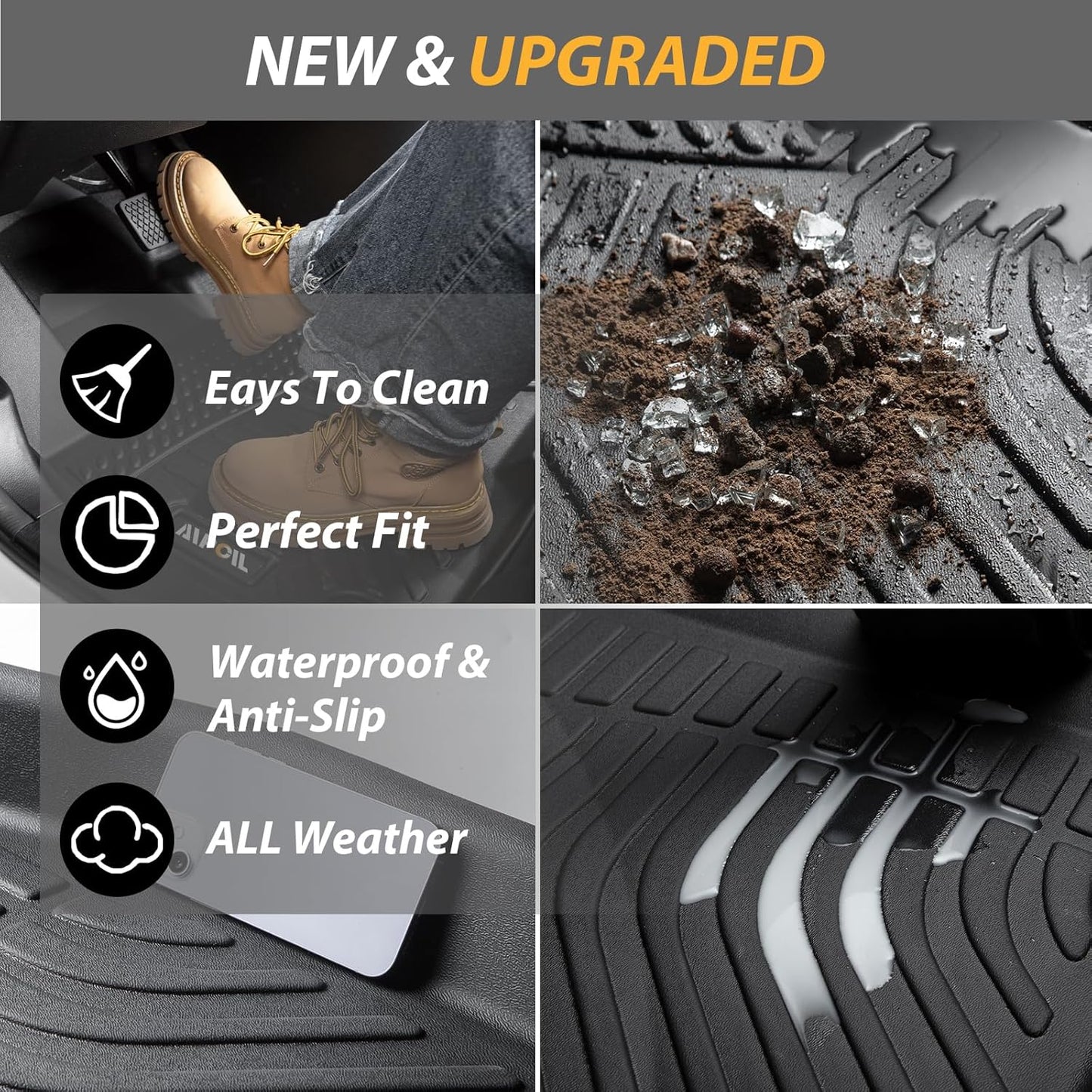 AIPOIL® Floor Mats & Cargo Liner Set for 2018-2025 Leaf | All-Weather | Easy to Clean | All-Round Protection丨Full Set Automobile mats Accessories.