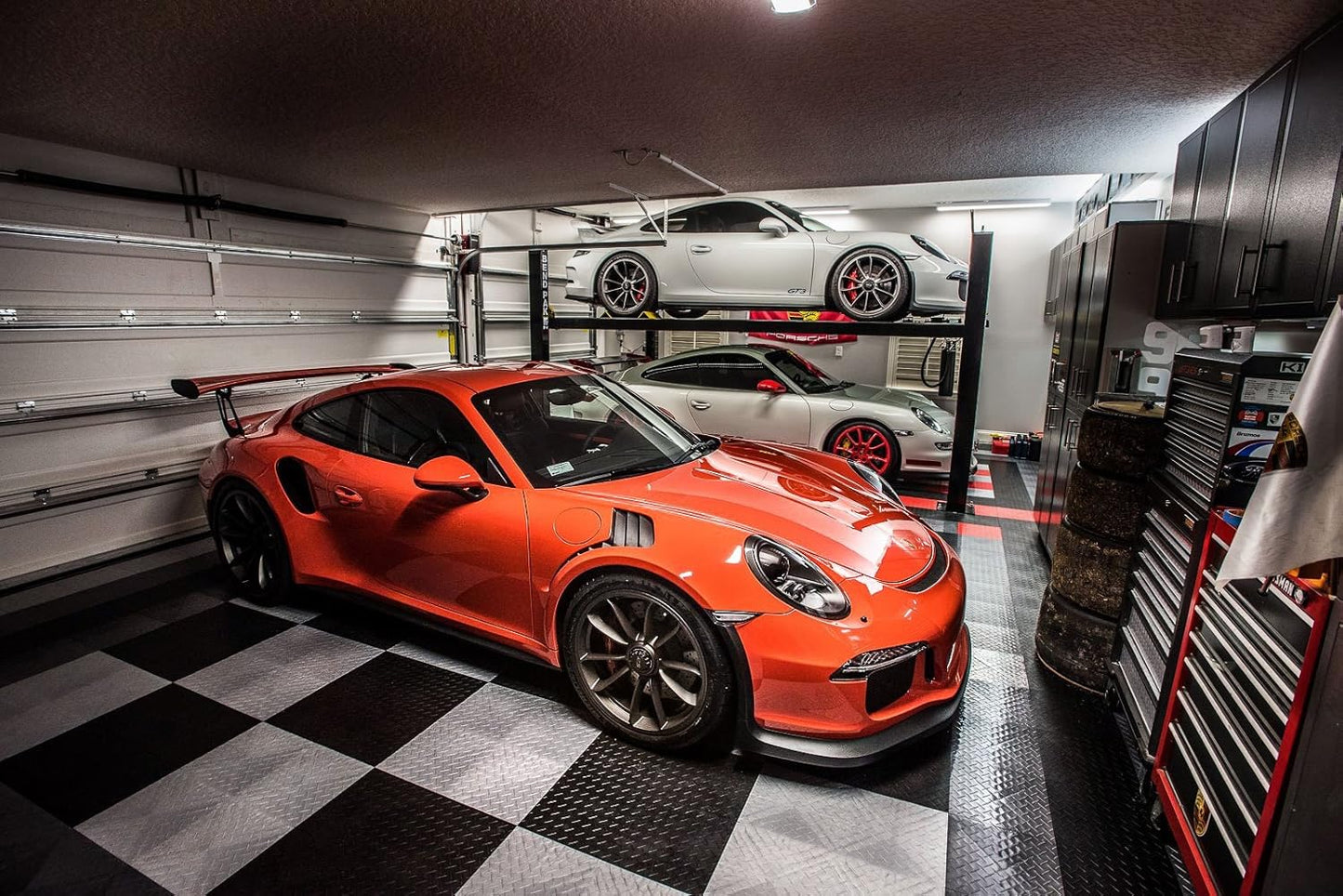 Big Floors RaceDeck Diamond Plate Design, Durable Interlocking Modular Garage Flooring Tile (Yellow, 48 Pack of 12 x 12" Tiles)