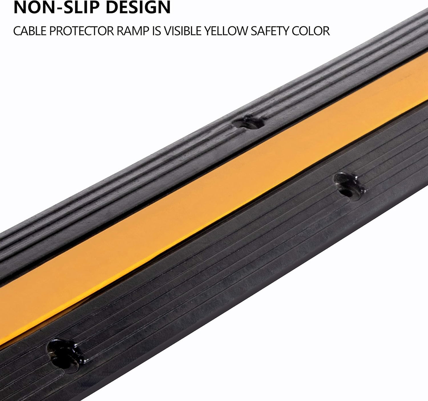 5 Pack Rubber Cable Ramp Hose Cable Protector Ramp 1 Channel 11000Lbs Load Capacity Traffic Speed Bump Wires Power Lines Extension Cord Cover for Indoor Outdoor