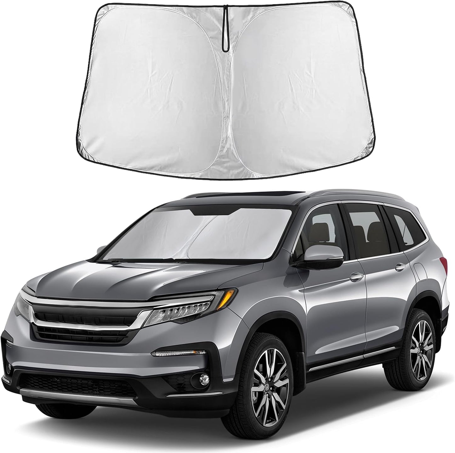 for Honda CRV - 2017 2018 2019 2020 2021 2022 EcoNour Car Windshield Compatible with Storage Pouch | Front Window Sun Protector for UV Rays & Sun Heat | Car Interior Accessories Fit Honda CRV Models