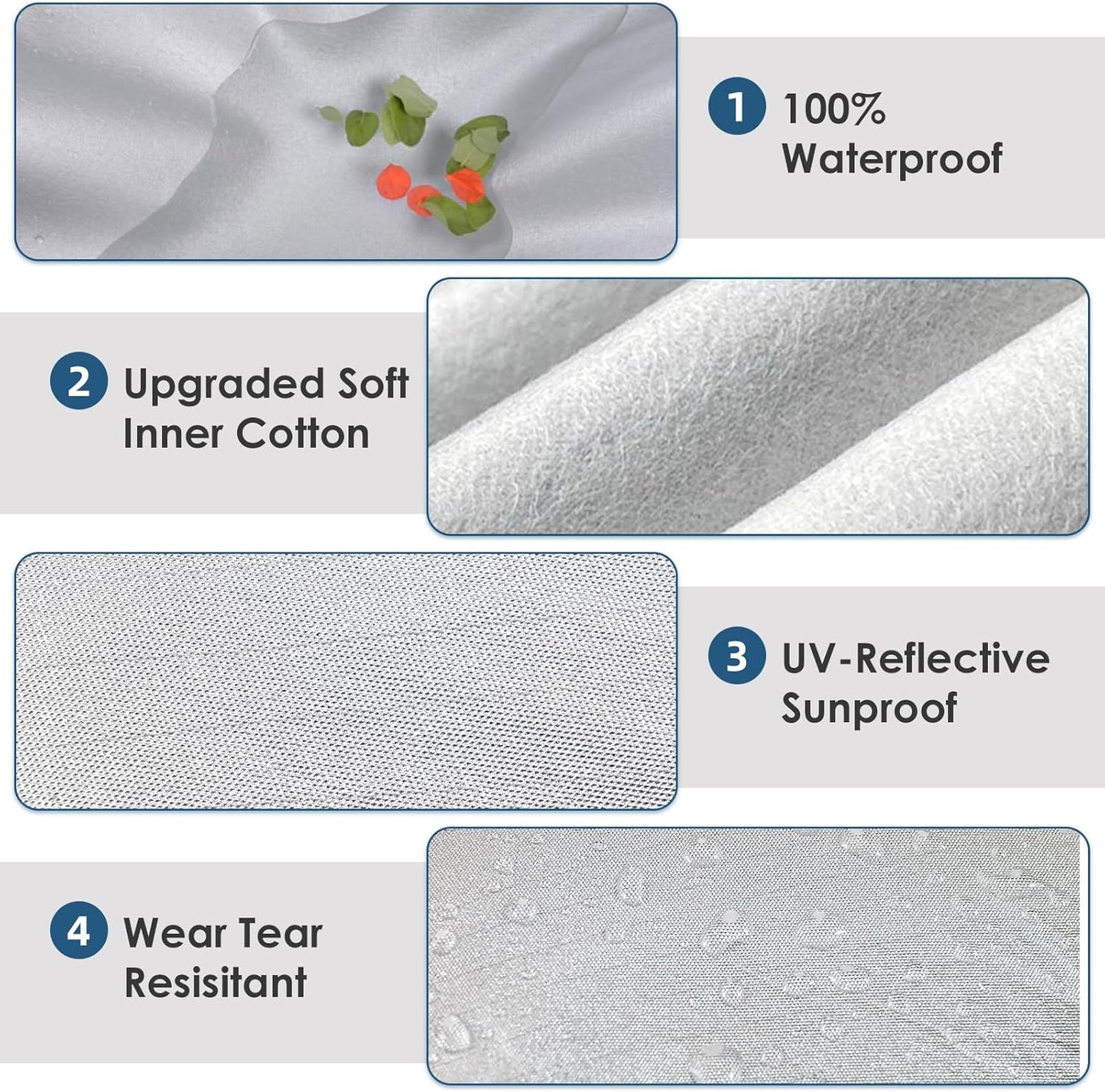 AUQDD 6-Layers Premium Truck Car Cover Waterproof All Weather Weatherproof UV Sun Protection Snow Dust Storm Resistant Outdoor Exterior Custom Form-Fit Full Padded Car Cover with Straps 180"-206" K12