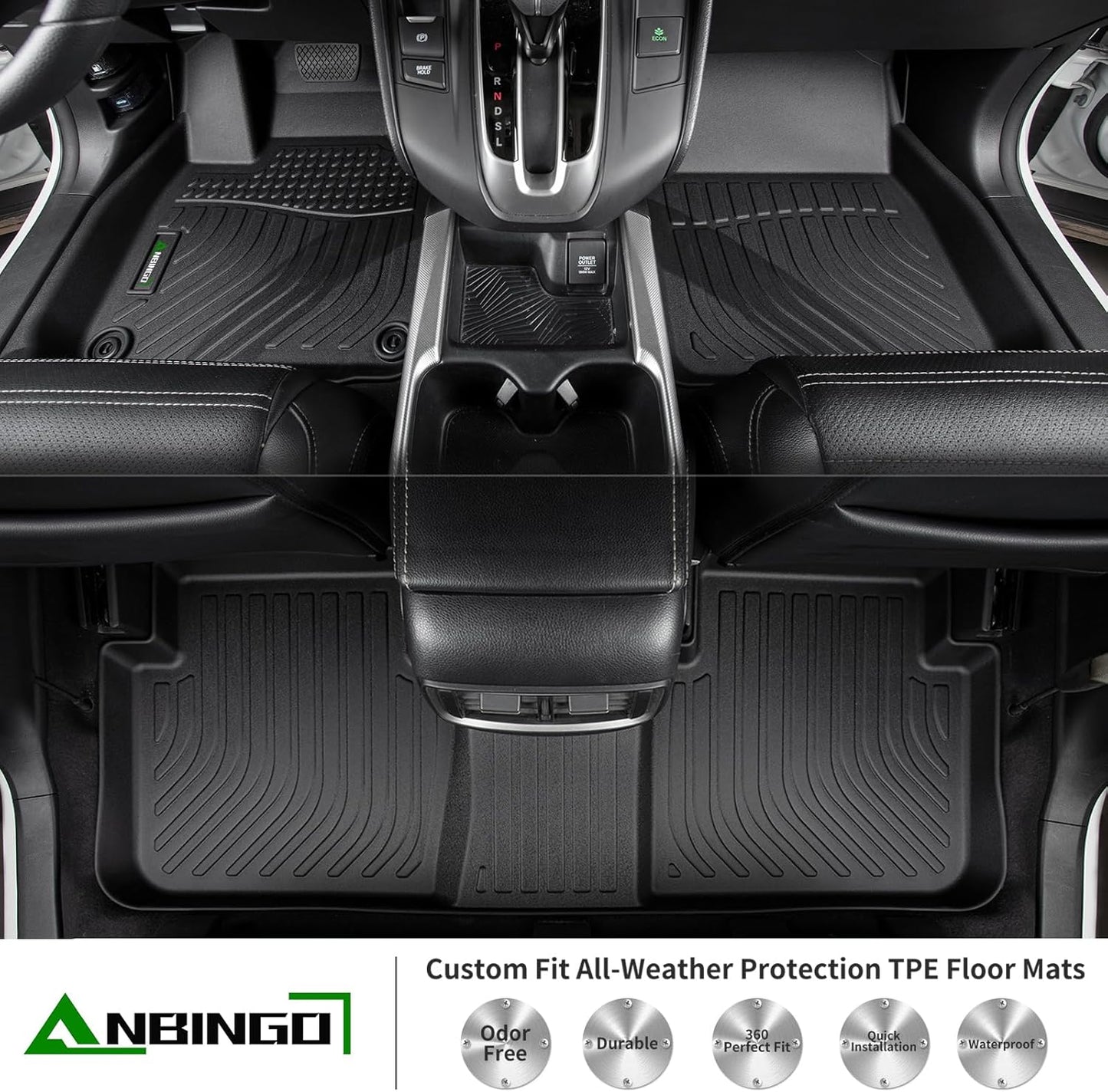 ANBINGO®Floor Mats Fit for Lincoln Aviator 6 Seats 2020-2025 Floor Liner Waterproof All Weather Car Mats Custom Fit Lincoln Aviator Durable TPE Rubber Mat for 2020-2025 Lincoln Aviator Accessories