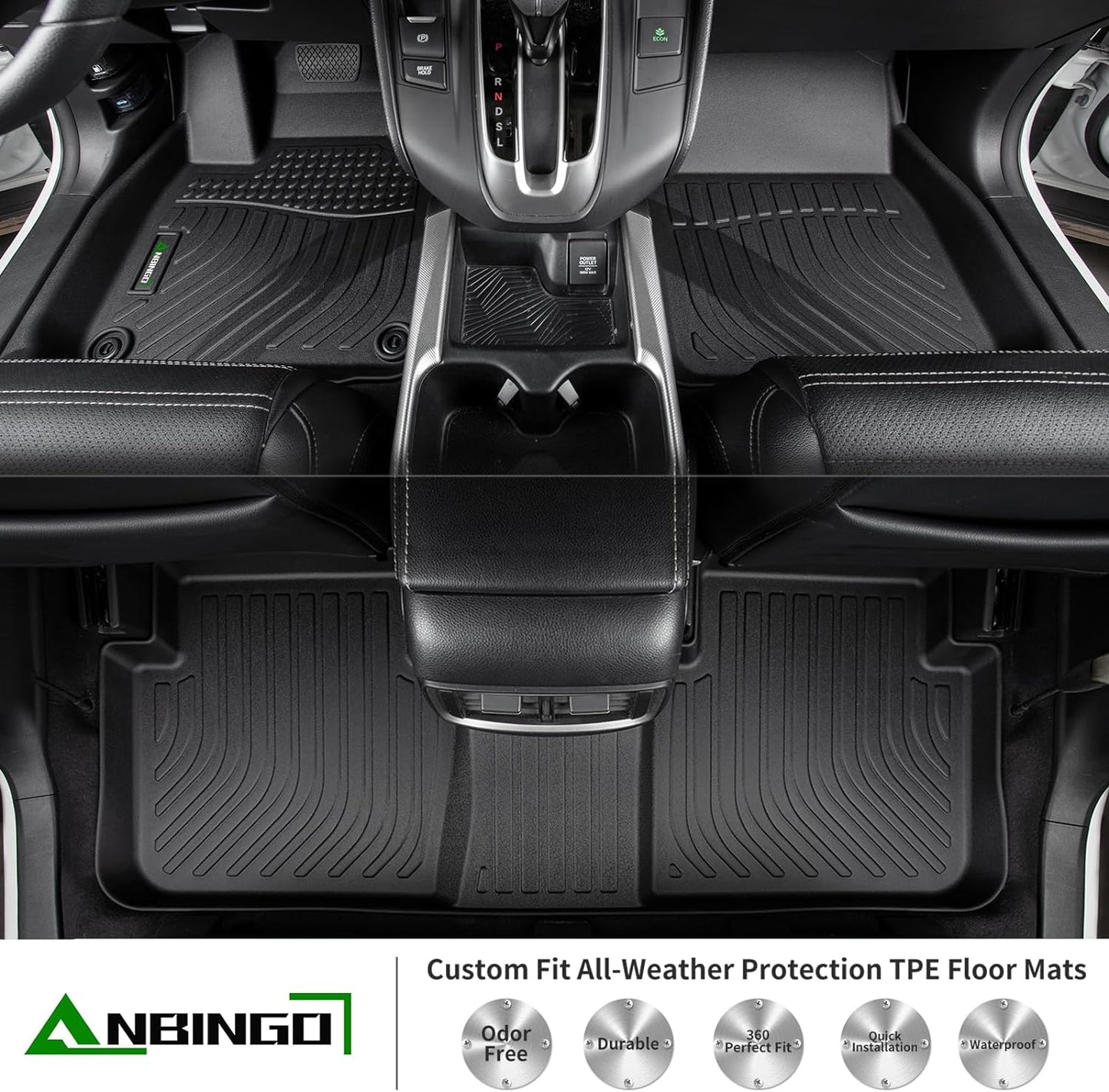ANBINGO®Floor Mats Fit for Buick Enclave 2018-2024 & Cargo Liner All Weather Car Mats Rug for Buick Enclave TPE Rug Mat for Buick Enclave Rubber Trunk Liner Carpet for Enclave Automotive Accessories