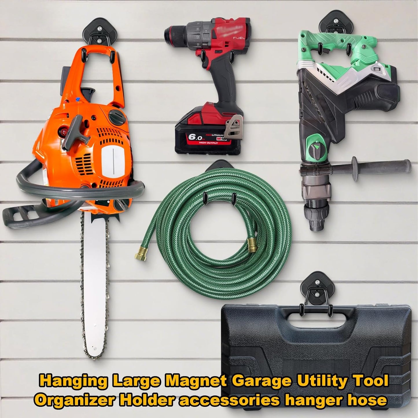 2 Pack Strong Gator Magnetic Hooks Heavy Duty for Hanging, Large Magnet Garage Utility Tool Accessories Organizer Holder with Anti Slip Rubber Coating for Cruise,RV,Workshop and Outdoor Storage