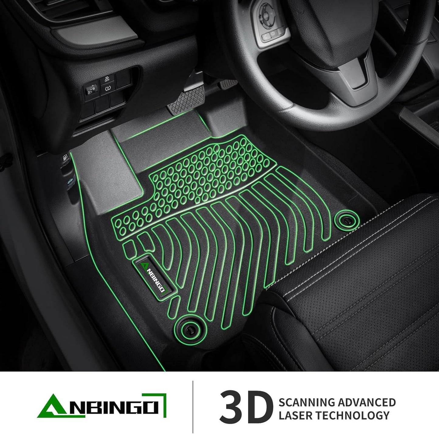 ANBINGO®-Floor Mats Custom for Dodge Challenger RWD 2015-2023 All Weather Challenger RWD Mats Protection TPE Automotive Challenger RWD Floor Mat Fits Full Set Accessories, Black