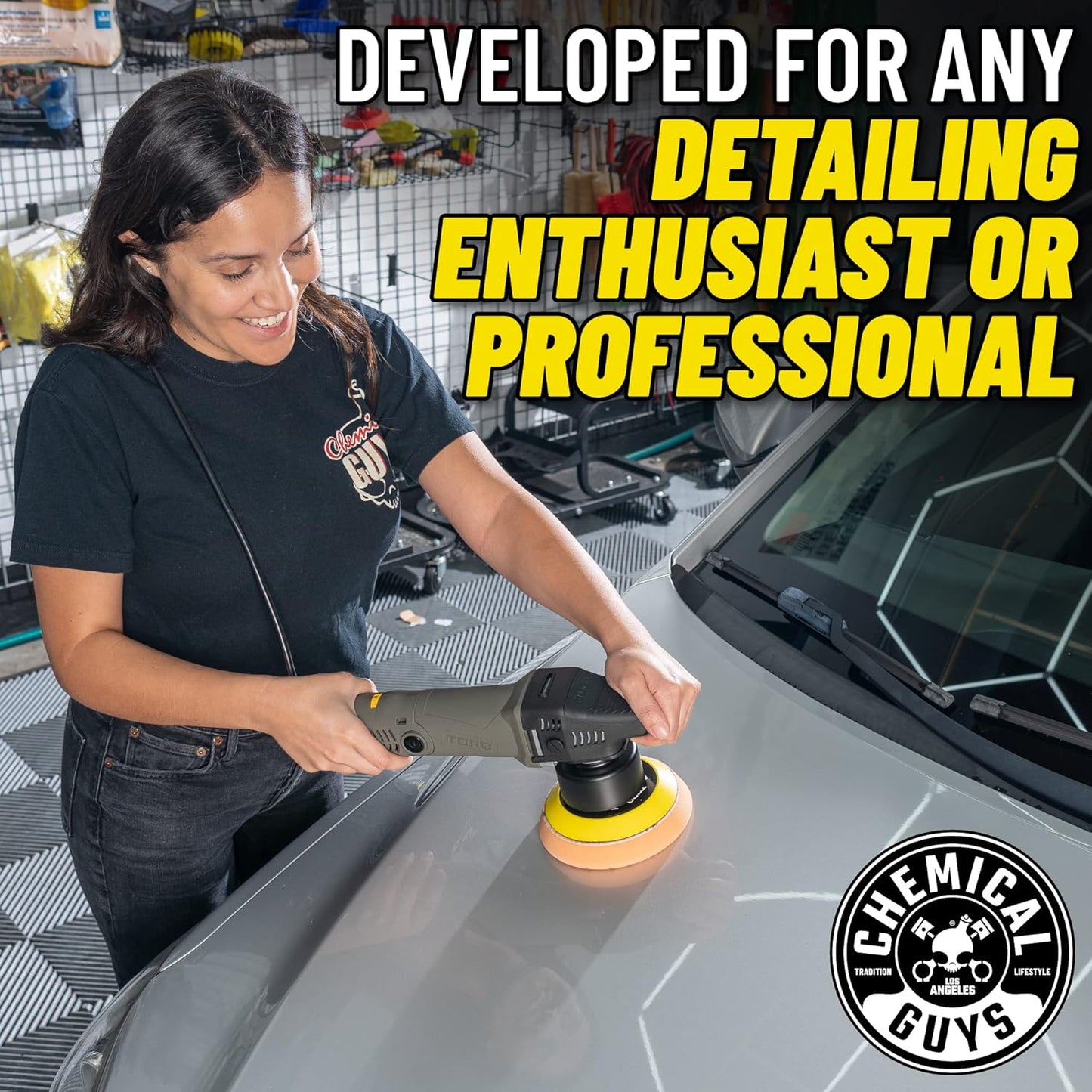 Chemical Guys BUF612 TORQX Random Orbital Polisher, One-Step Scratch & Swirl Removal Kit - 8 Items