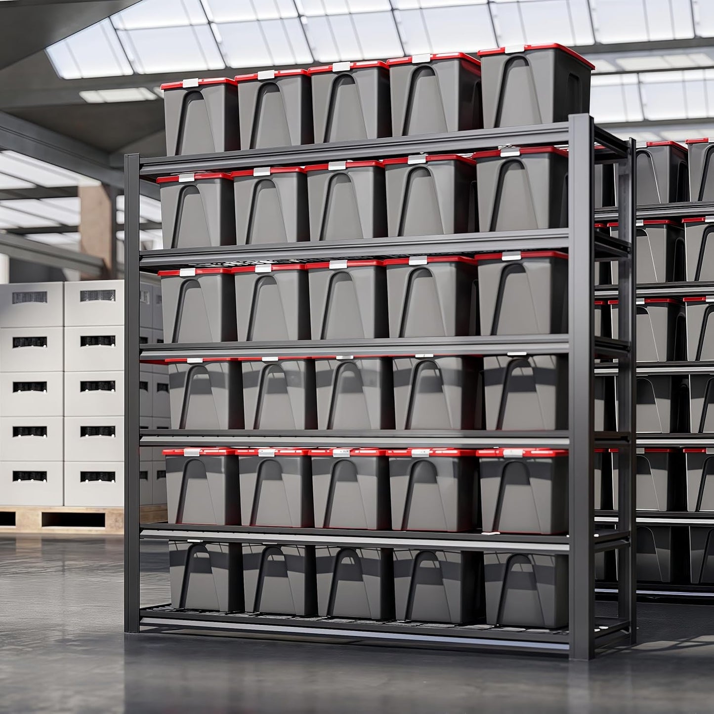 6T 62" W x 24" D x 84" H Garage Shelving Heavy Duty Metal Shelving 4200LBS Storage Shelves Adjustable Metal Shelves for Storage Industrial Garage Shelves for Warehouse Basement