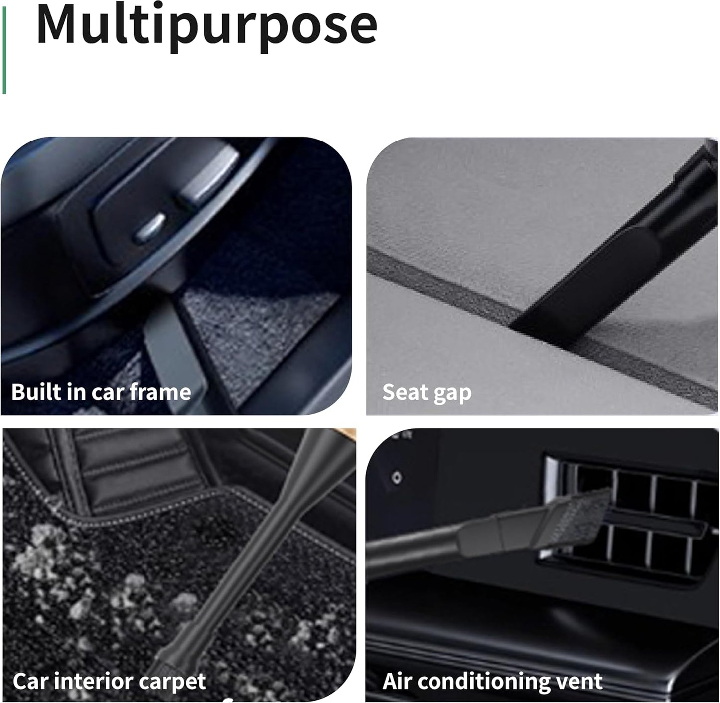 Car Vacuum Portable Cordless, Handheld Vacuum Cordless with Microfiber Wash Mitts, 6 Nozzles, Mini Car Vacuum Cleaner for Auto Interior Detailing