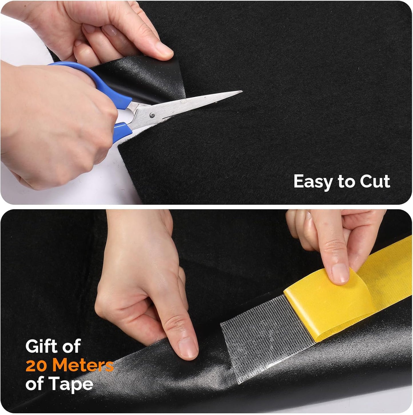 TUFFIOM 22' x 8' Oil Spill Mat with Tape,Garage Floor Mat for Under Car,Oil Absorbent Mat for Garage Waterproof,Oil Drip Change Parking Mat for Driveway,Reusable,Washable