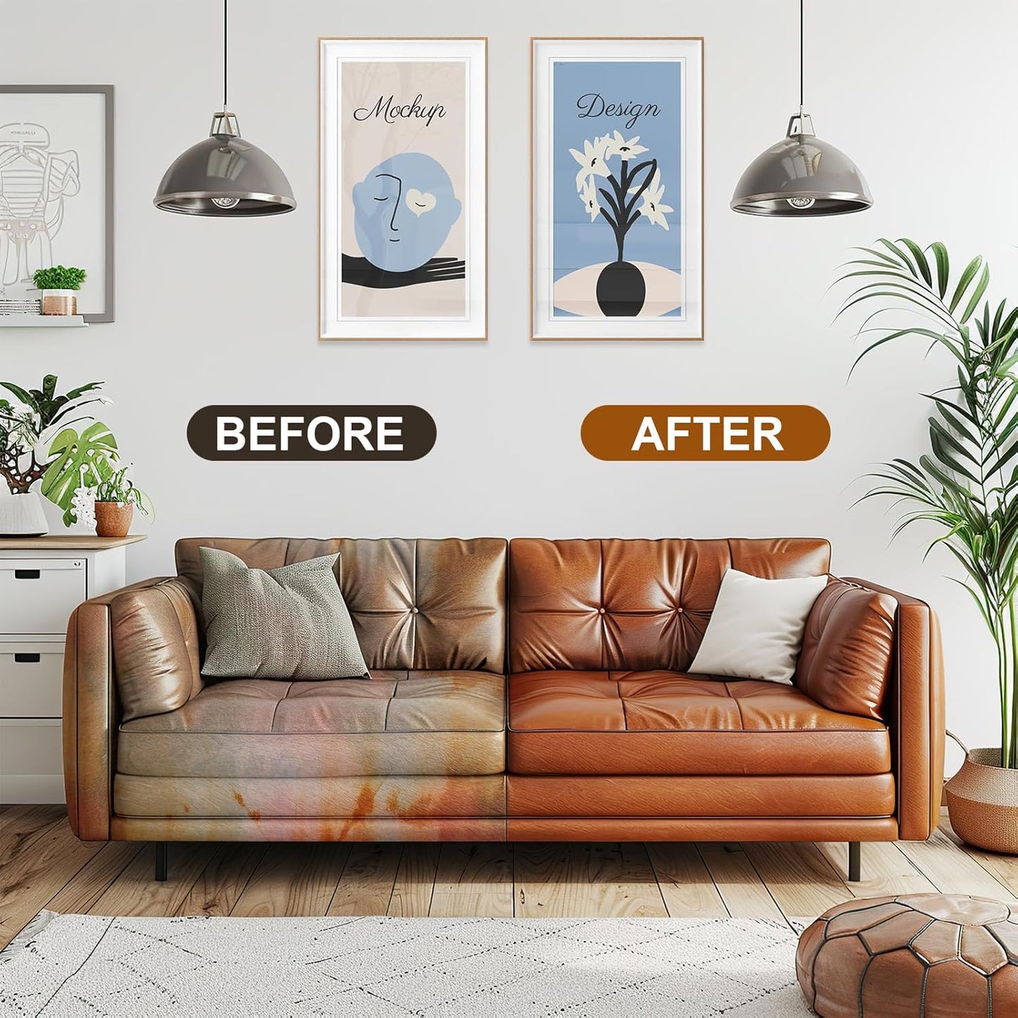 Leather Recoloring Balm Set,Leather Cleaner Restore Conditioner Mink Oil for Leather Repair Kit for Furniture Couches -Revives Repairs Scratches Leather Dye Furniture Polish (Dark Gray)