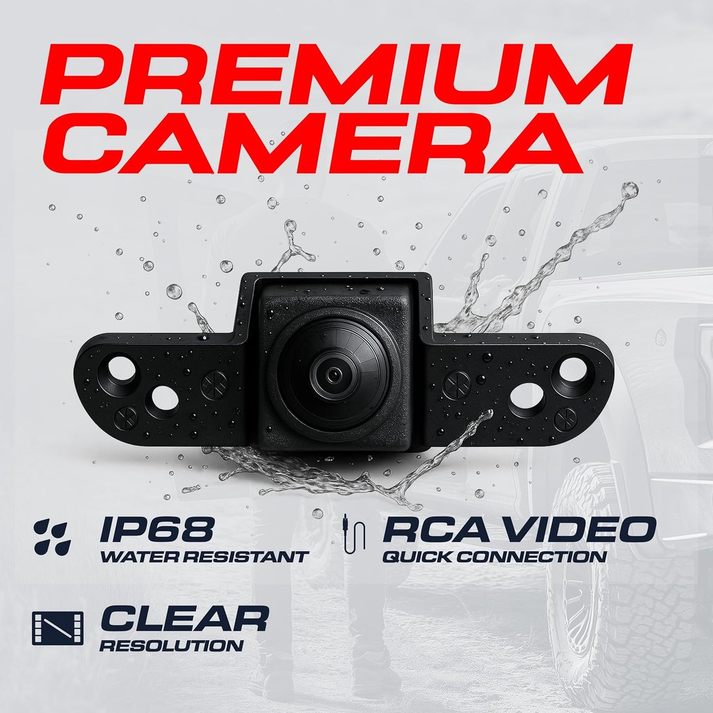 Master Tailgaters Chrome Tailgate Handle with Backup Camera Replacement for Honda Ridgeline (2006-2014) | IP68 Waterproof | Parking Grid Lines Available | Easy to Install