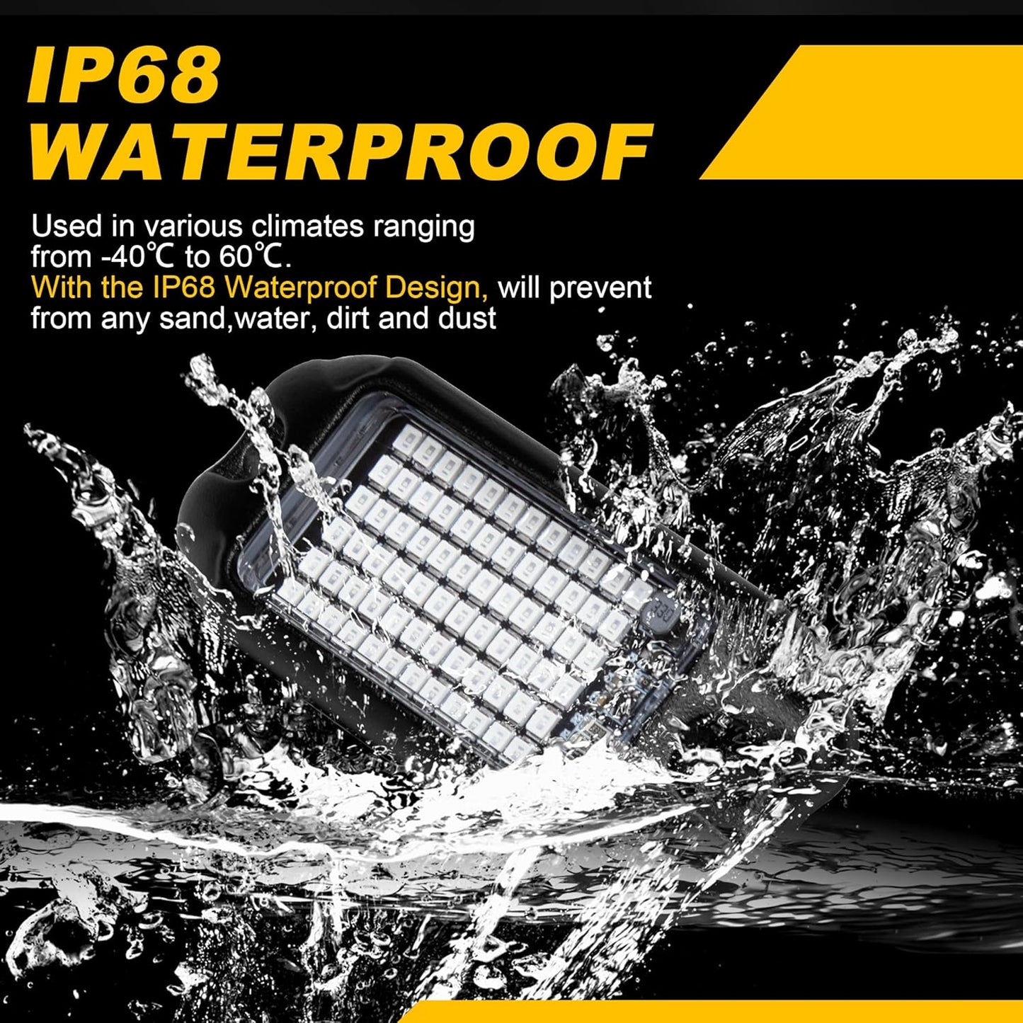 Nicoko 4Pods Pure Red LED Rock Lights 72 pcs LEDs high Power Rock Lights Neon Underglow Light for Car Trucks ATV UTV SUV Boat Underbody Glow Trail Rig Lights IP68 Waterproof