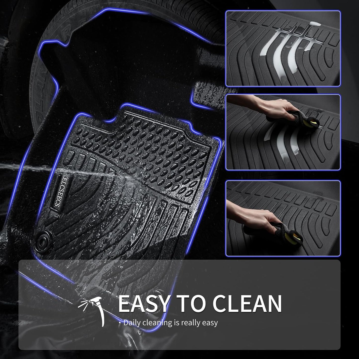 KELCSEECS Floor Mats & Cargo Liner Custom for 2021 2020 2019 2018 2017 2016 Hyundai Tucson Car Mats Automotive Cargo Mat Trunk Mat Hyundai Tucson All Weather Floor Mats Trunk Liner Black