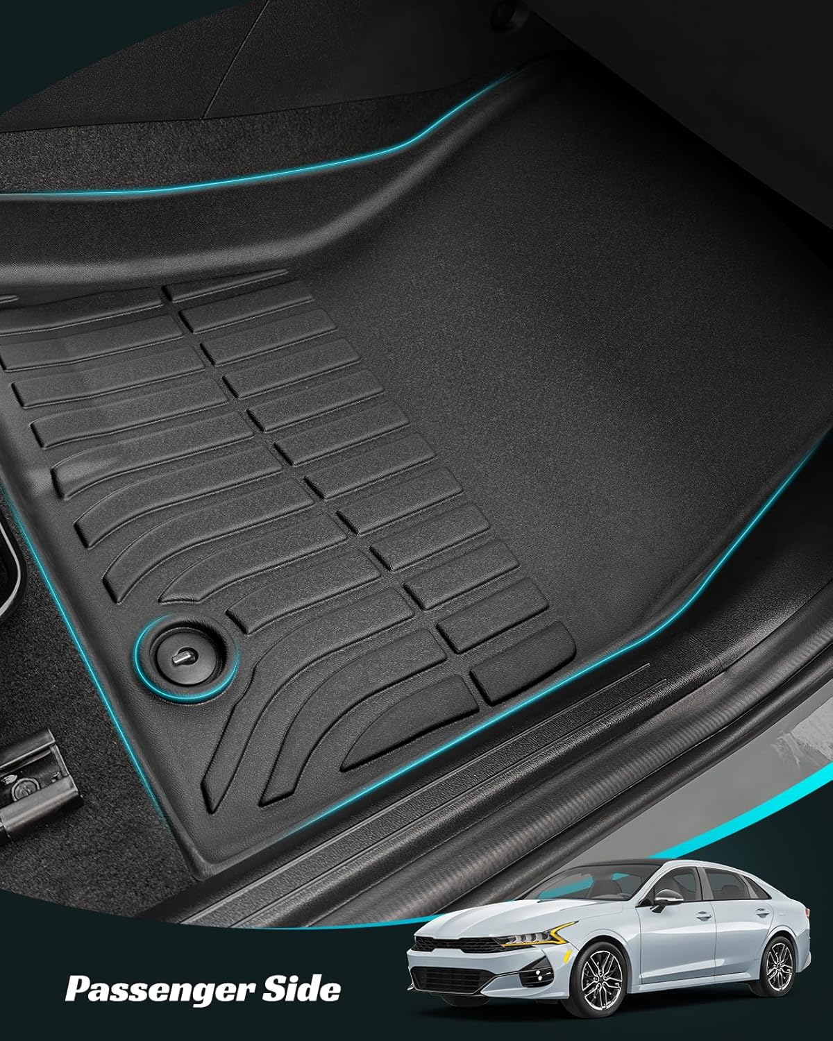 for KIA K4 2025 Floor Mats Cargo Liner LX LXS EX GT-line Turbo All Weather Season Car Interior Soft Rubber Trunk Carpet Waterproof Anti-Slip Tech Automotive Accessories Black(Not Fit for 2024 2023)