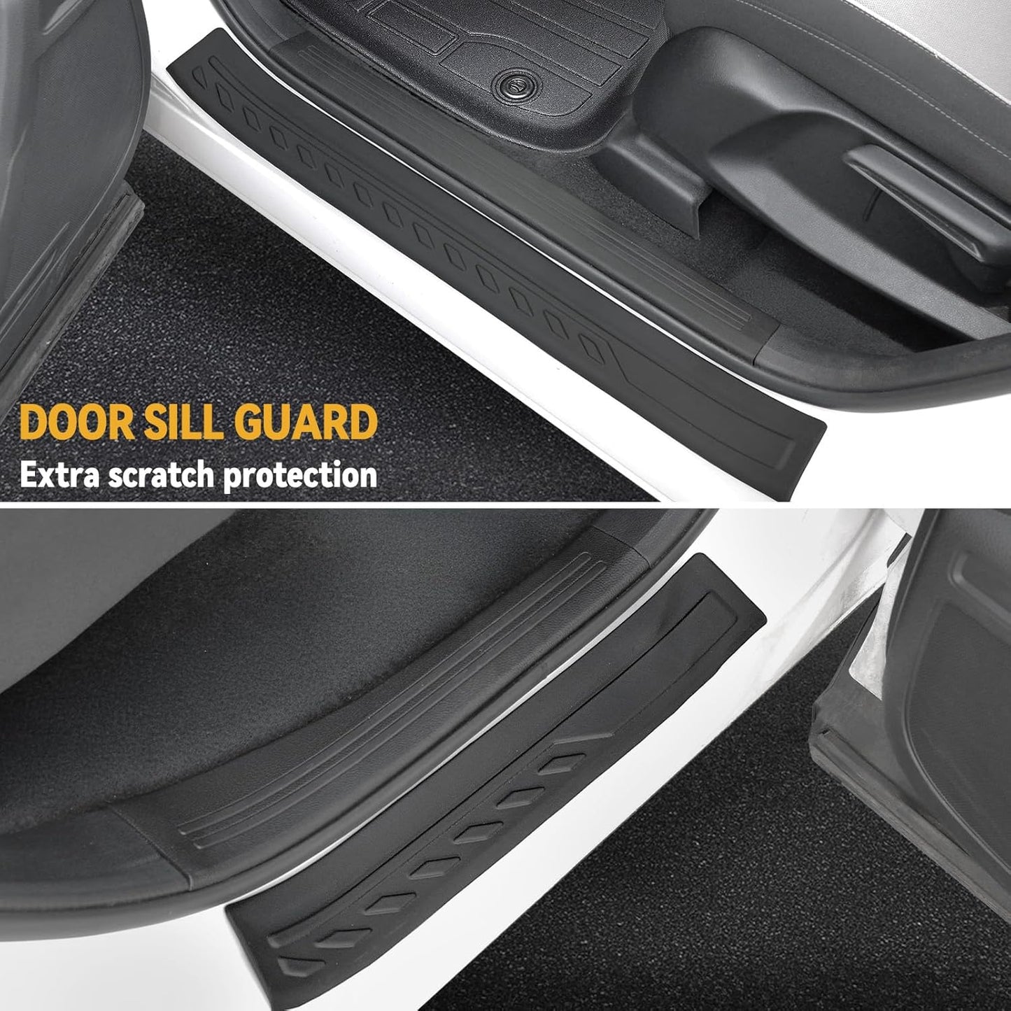 Floor Mats Set for Honda CRV 2026 2025 2024 2023 Accessories(Hybrid & Gasoline), Full Coverage All Weather Floor Mats Cargo Mat with Backrest Protectors & Door Sill Guards