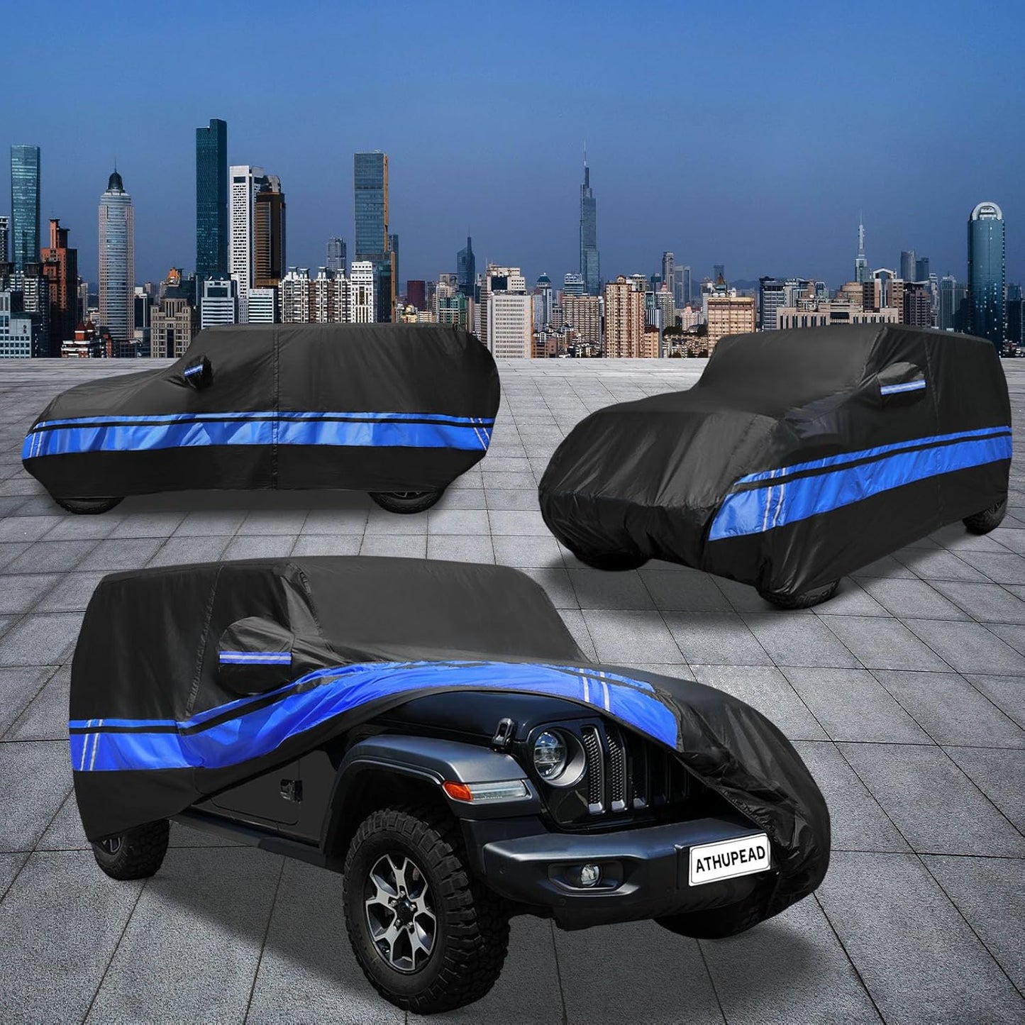 10-Layer Waterproof 4 Door All Weather Universal Fits Jeep Wrangler Cover for TJ YJ CJ JK JL