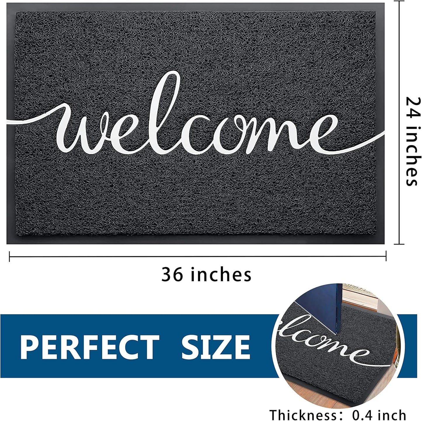 EARTHALL Funny Welcome Mats Outdoor, Front Door Mat for Outside Entry, Doormat Outside/Inside Entrance, Entry Door Rugs for Entryway Indoor, Outdoor Mats for Home Entrance, Front Porch Decor 36"x24"