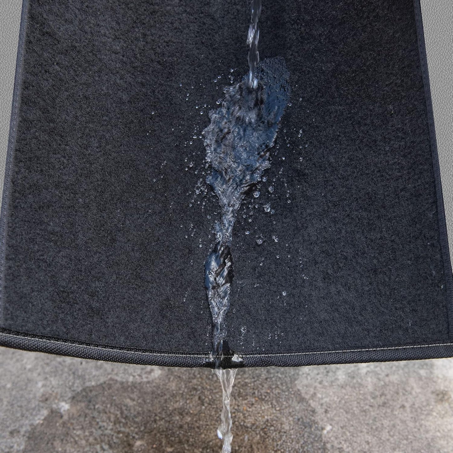 CAR PASS Rainbow Waterproof Universal Fit Faux Leather Car Carpet- Anti-Slip Nibbed Backing Floor Mats for SUV, Vans, Sedans, Trucks, Automotive Set of 4 (Black with Gray)