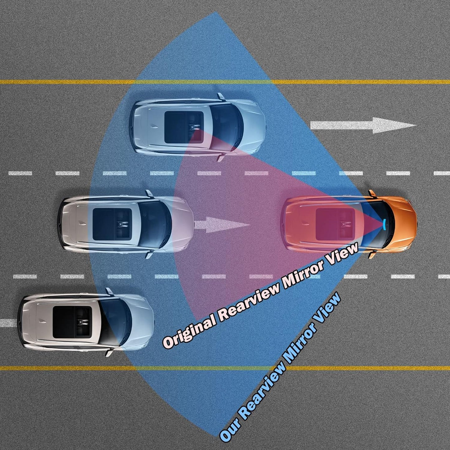 JOYTUTUS Rearview Mirror, 12 Inch Panoramic Interior Clip-on Wide Angle Convex Universal Rear View Mirror to Reduce Blind Spot Effectively for More Car SUV Trucks -Clear