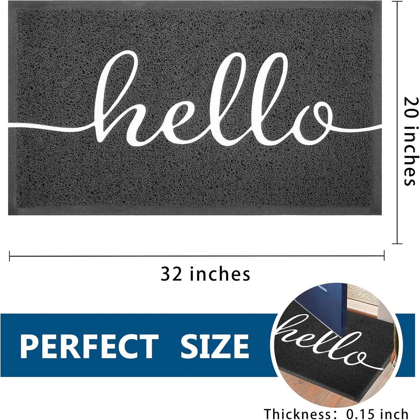 EARTHALL Funny Hello Mats Outdoor, Front Door Mat for Outside Entry, Doormat Outside/Inside Entrance, Front Door Rugs for Entryway Indoor, Outdoor Mats for Home Entrance, Front Porch Decor 20"x32"