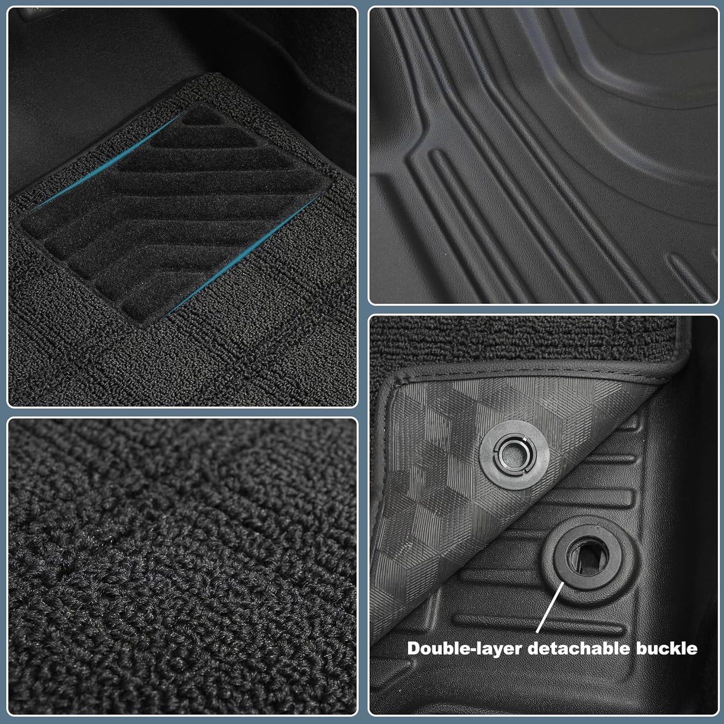 TPE Floor Mats & Carpet Mats Fit for Honda HRV 2023-2025 & Acura ADX 2025 - All Weather Protection Durable Waterproof TPE Anti-Slip Car Floor Liner - Double Layer Car Mats for HR-V Accessories