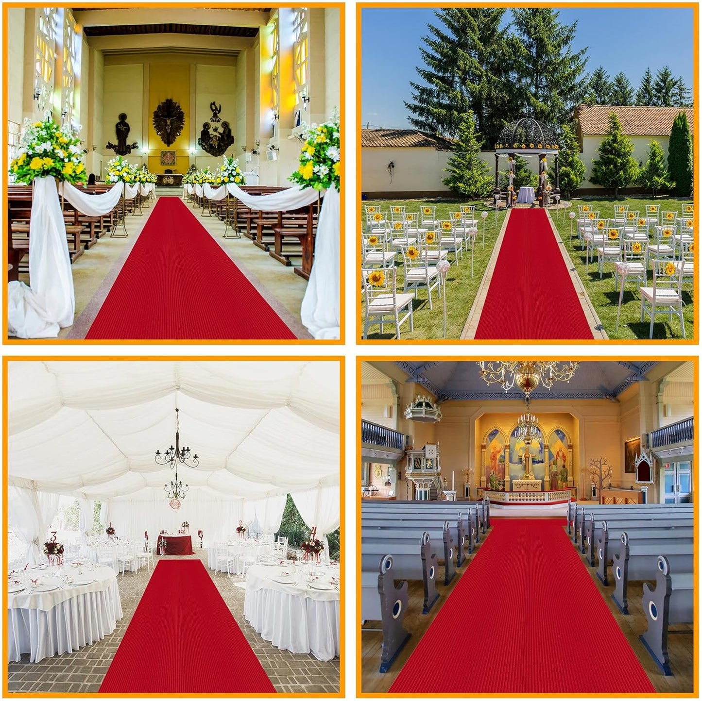 Ottomanson 2' x 11' Hallway Runner with Scraper Pile - Extra Durable Non-Slip Rug Mat for Indoor & Outdoor Use - Ideal for Kitchen, Entryway, Patio & Garage - High-Traffic Carpet, Red