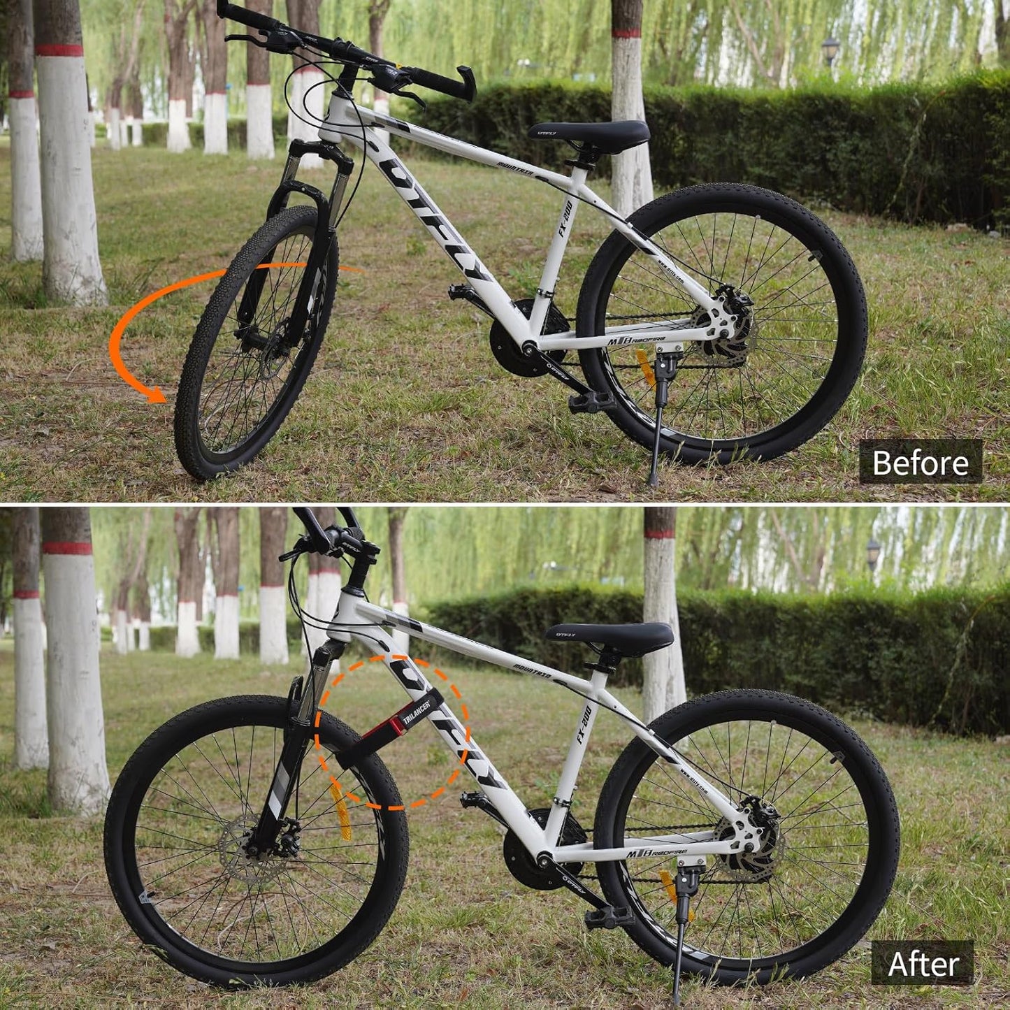 Trilancer Bike Rack Straps with Extra-Wide Silicone Anti-Slip Coating,2-Pack Adjustable Bike Wheel Stabilizer Strap with Hook and Loop for Car and Wall Mount, Transportation and Storage(26''x1.5'')