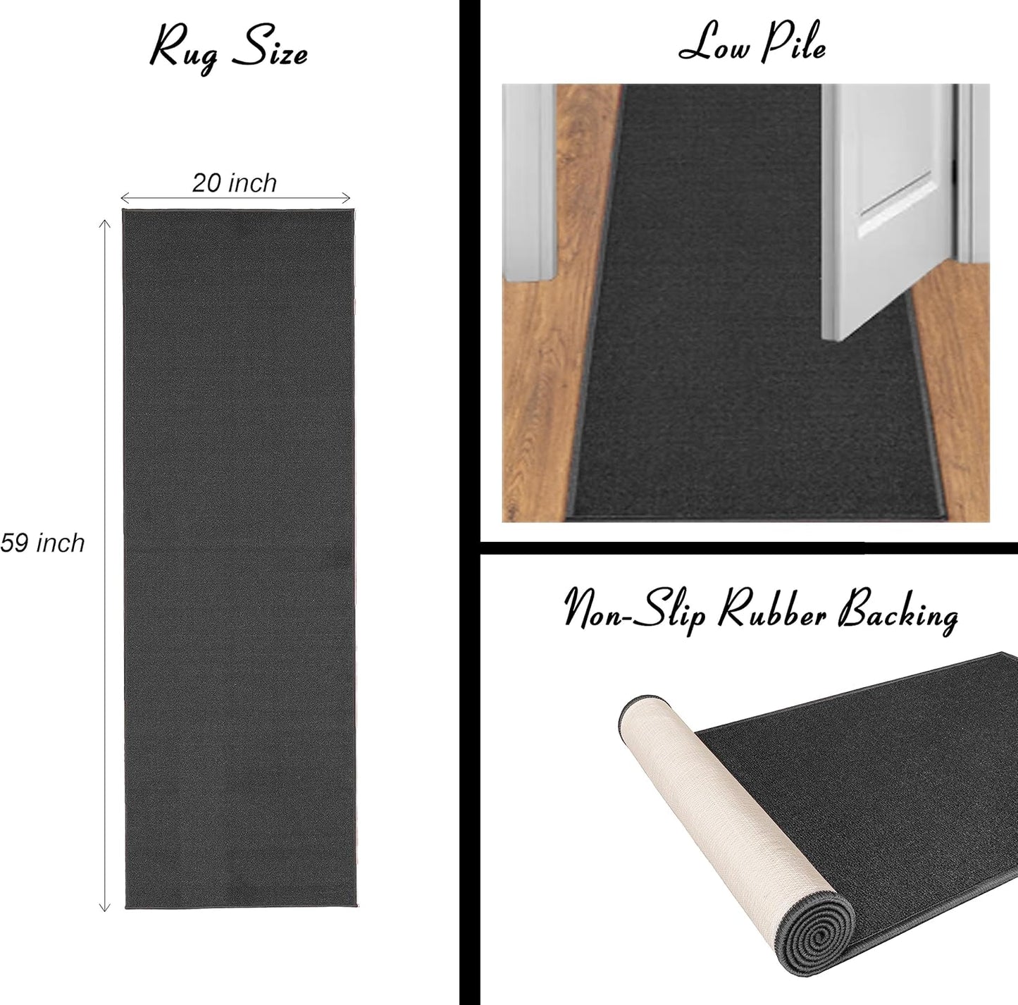 Ottomanson 20" x 59" Oval Laundry Room Rug - Non-Slip Mat for Laundry & Mudroom - Durable, Stain-Resistant, and Easy to Clean - Perfect for High-Traffic Areas - Runner Rug for Entryway Bathroom, Red