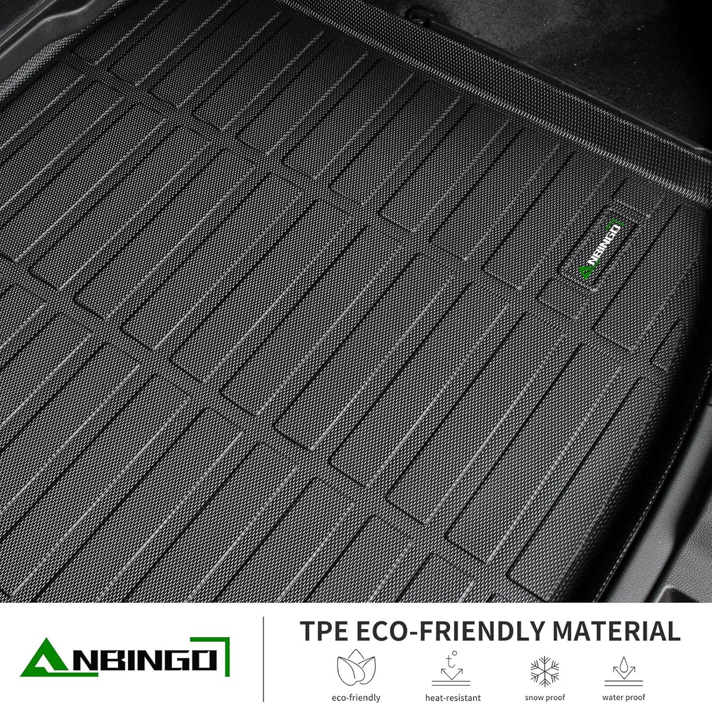 ANBINGO®-Floor Mats & Cargo Liner Custom for Dodge Challenger RWD 2015-2023 All Weather Protection TPE Heavy Duty Non-Slip Automotive Challenger RWD Mats Fits Full Set Accessories, Black