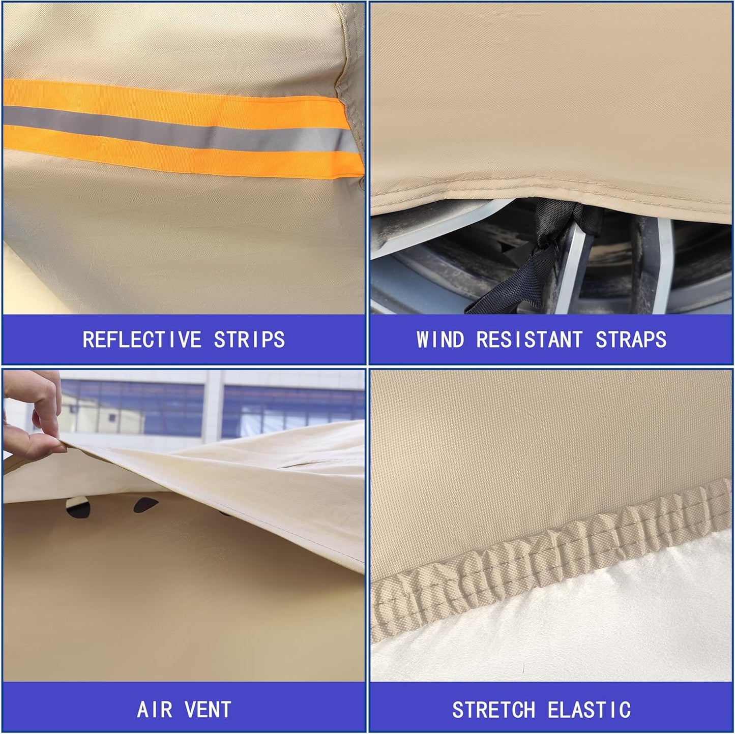 Heavy Duty Outdoor Car Cover Custom Fit for Jeep Wrangler 2 Door, Windproof All Weather Waterproof Sun Rain UV Dust Snow Protection Outdoor Car Covers