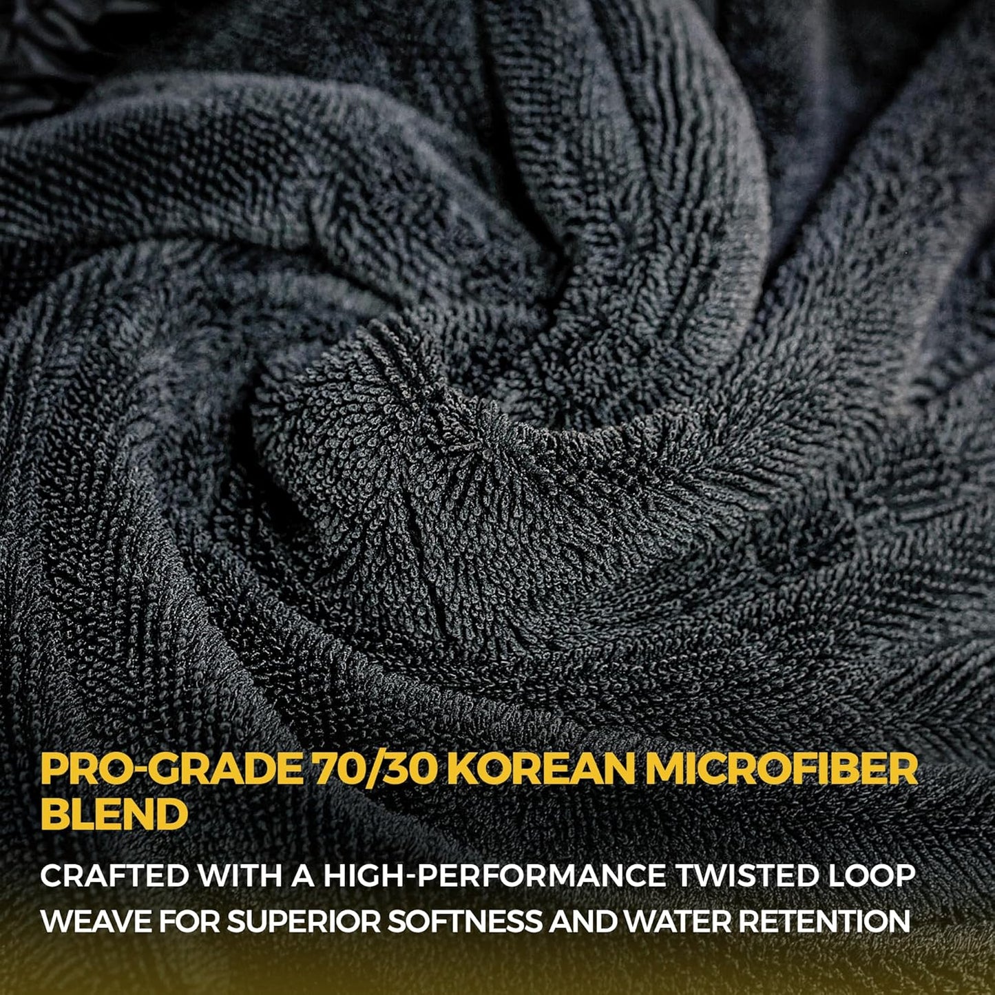 The Giant Giant 24"x36" Car Drying Towel – Ultra Absorbent 1200 GSM Twisted Loop Microfiber, Scratch-Free, Streak-Free, 70/30 Korean Blend – Includes Wash Mitt & Glass Towel for Auto Detailing