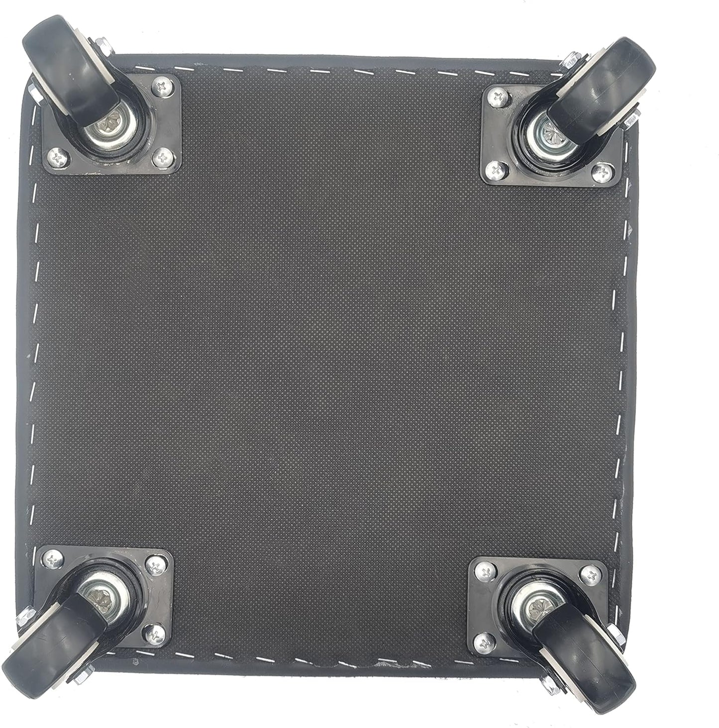 Roller Seat 360 Degree Rotating Low Stool with Wheel Chair PU Leather Universal Swivel Wheels Stool for Home Office Fitness and Garage (Square Black)