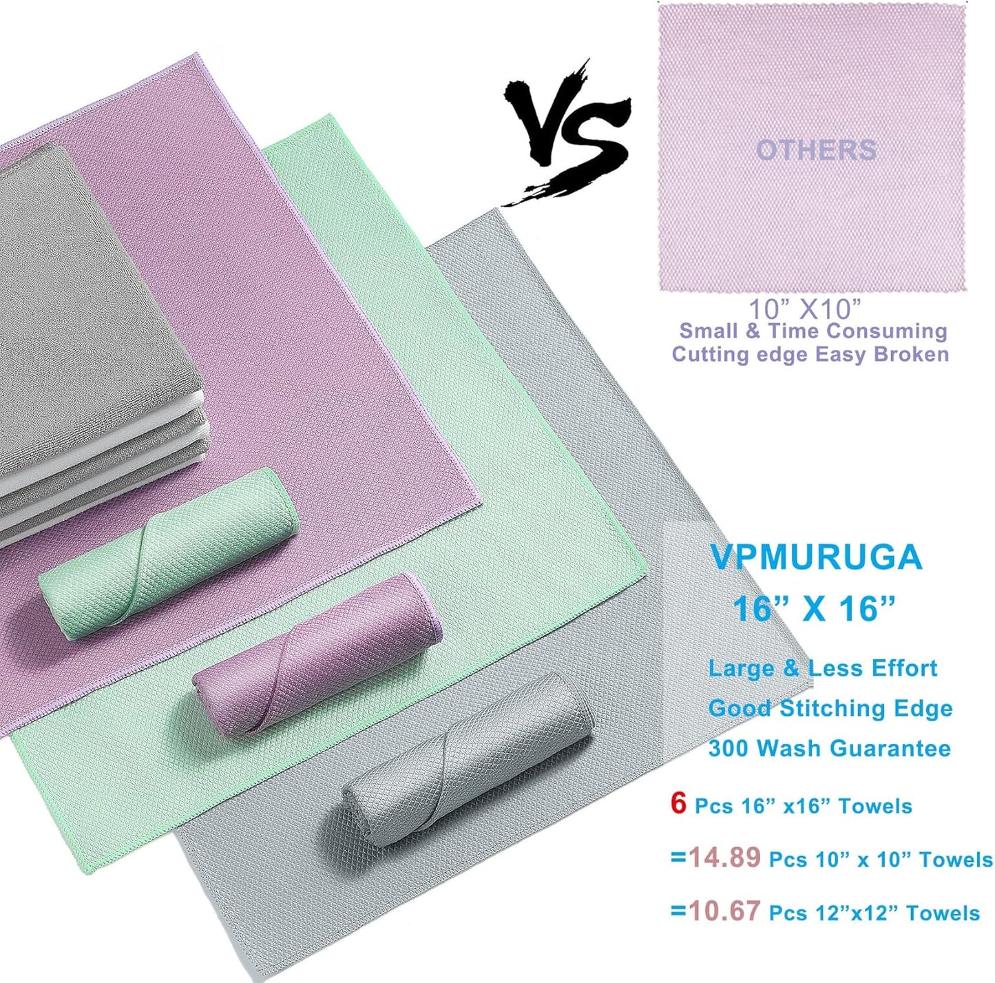 Streak Free Miracle Cleaning Cloths Easy Clean Nanoscale,Fish Scale Microfiber Window Mirror Glass Car Stainless Steel Cleaning,Lint Free Dish cloth Wine Glass Polishing Towel,Reusable,Pack 6,Pink