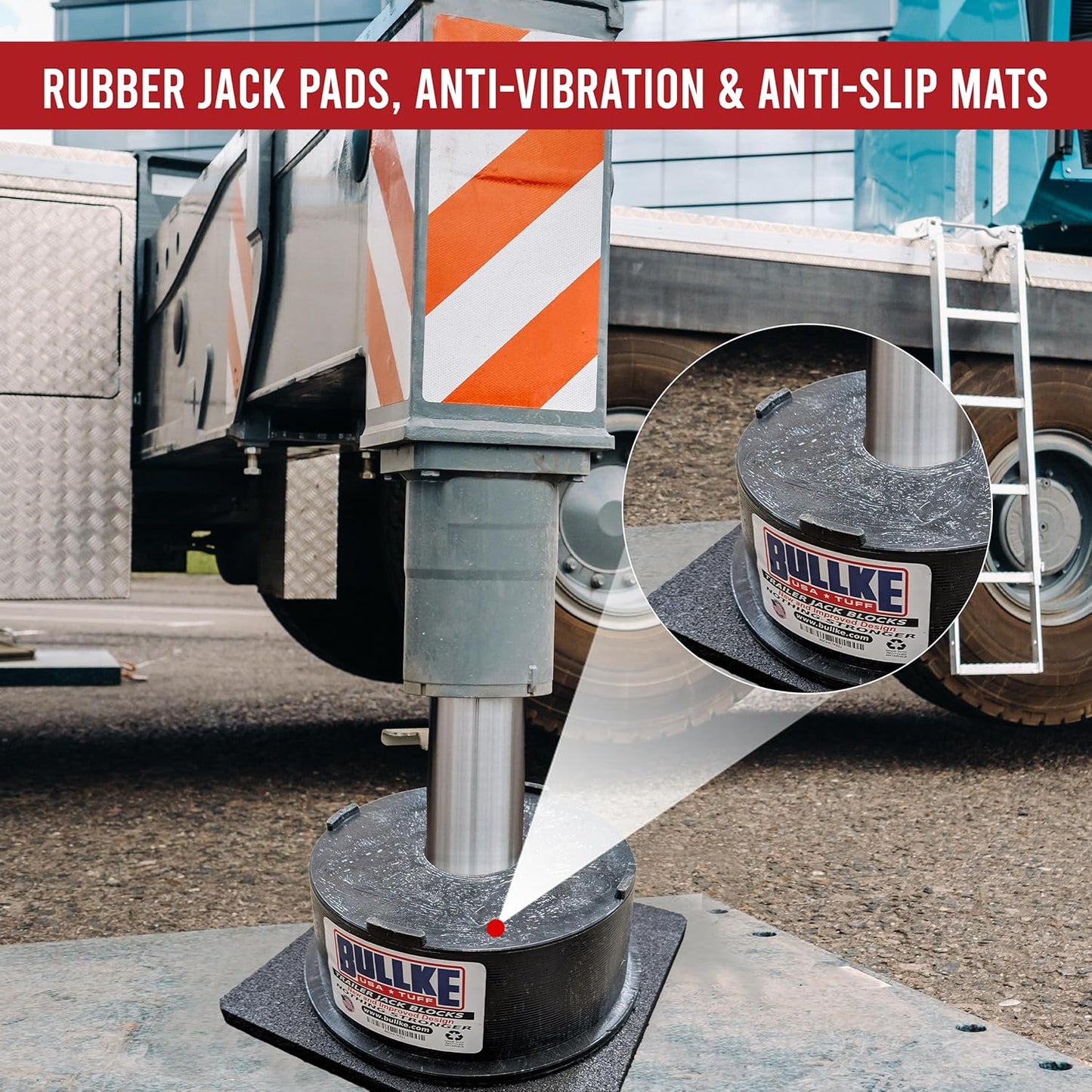 USA Made RV Leveling Jack Flex Pads 9" – Heavy-Duty Rubber Jack Pads for Camper & Trailer – Non-Slip, Shock-Absorbing Stabilizer Mats – Prevent