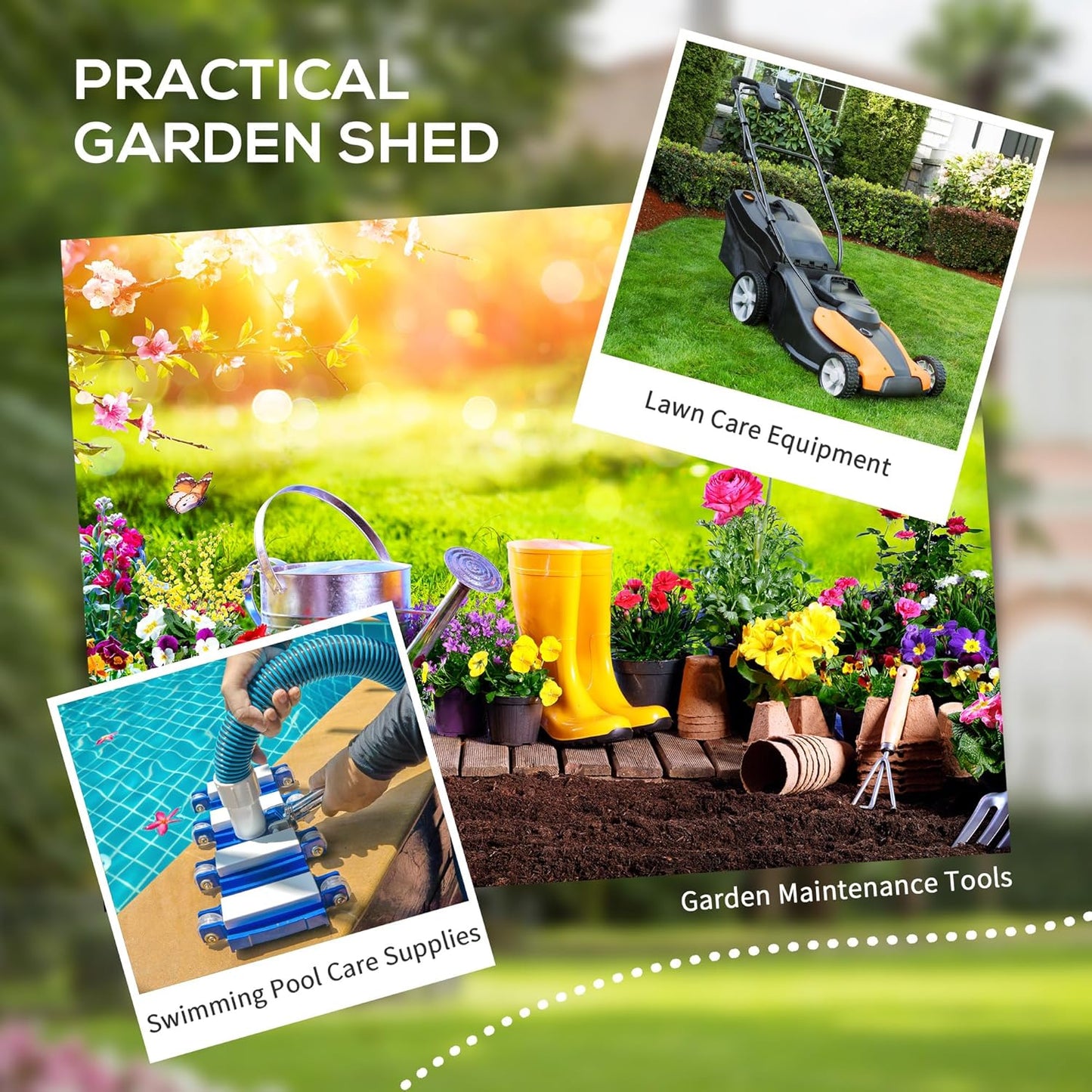 Outsunny 6' x 4.5' Outdoor Storage Shed, Plastic Shed with Vent, Window and Double Lockable Doors, Utility Resin Shed for Patio, Backyard, Lawn, Garage, Gray