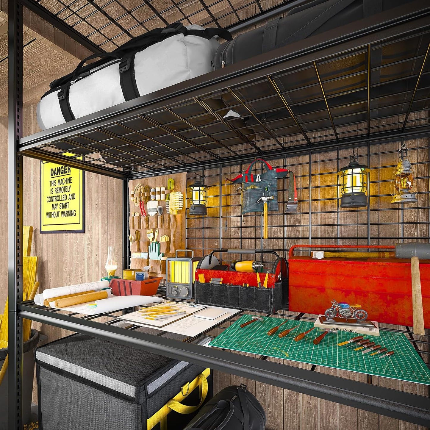 REIBII 84" H Garage Shelving, 6-Tier Storage Shelves Heavy Duty Loads 3500LBS, 48" W Adjustable Garage Shelves, Metal Shelving for Basement, Warehouse, 84" H x 48" W x 20" D, 2PC