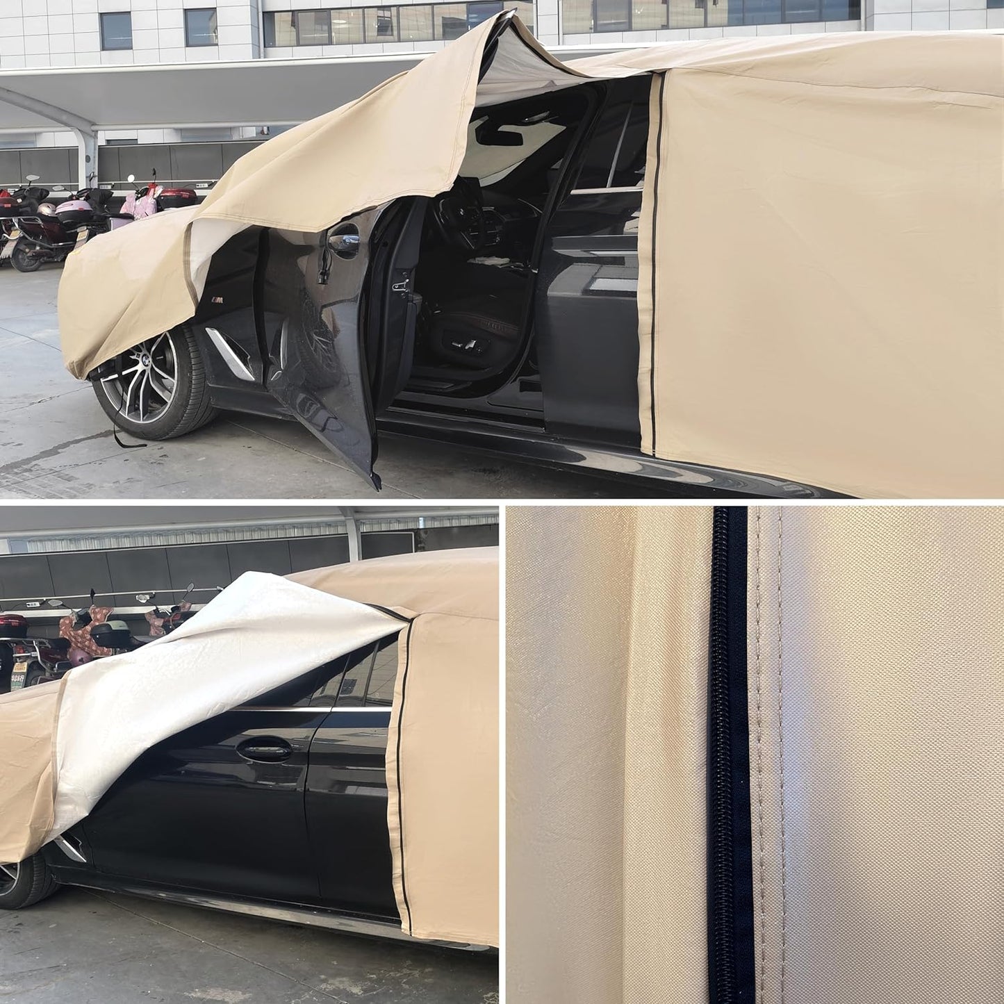 Heavy Duty Outdoor Car Cover Custom Fit for Toyota Highlander,Windproof All Weather Waterproof Sun Rain UV Dust Snow Protection Outdoor Car Covers